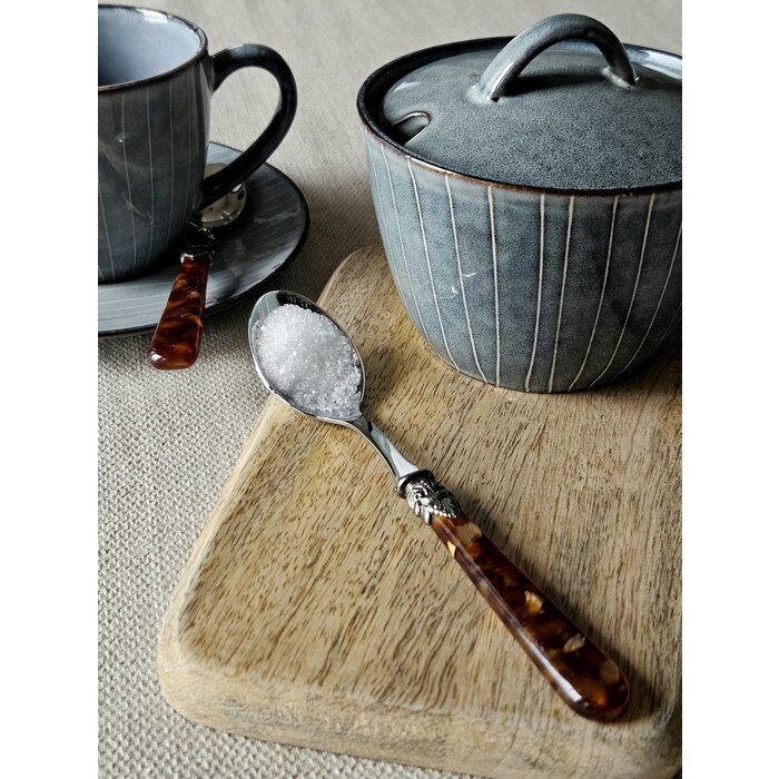 Sugar spoon, Brown (turtle motif)