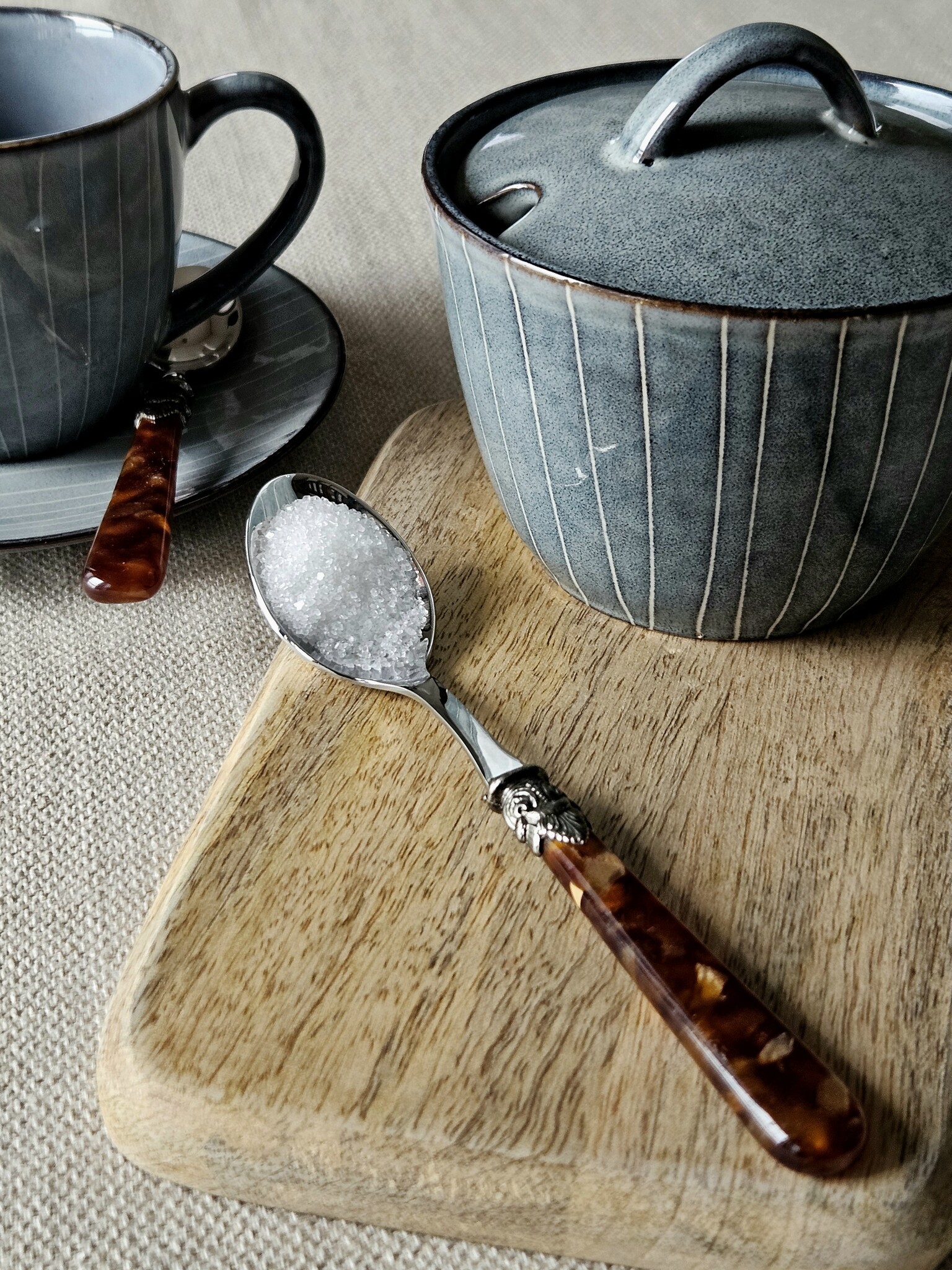 Sugar spoon, Brown (turtle motif)