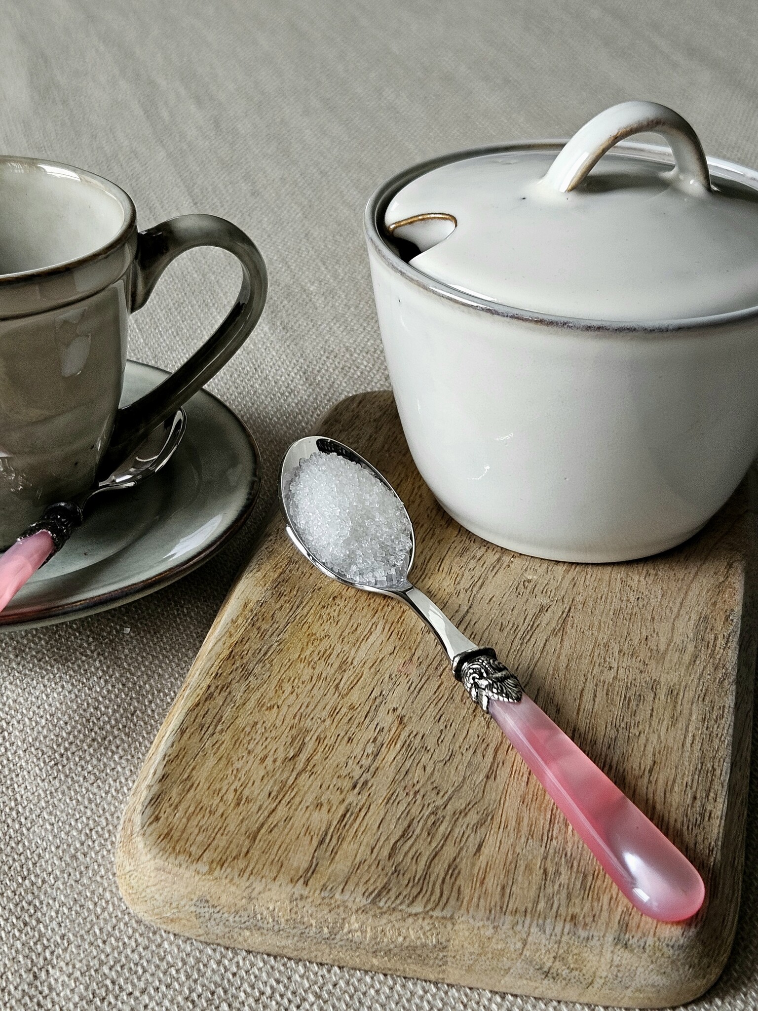 Cuillère à sucre, Rose (nacré)