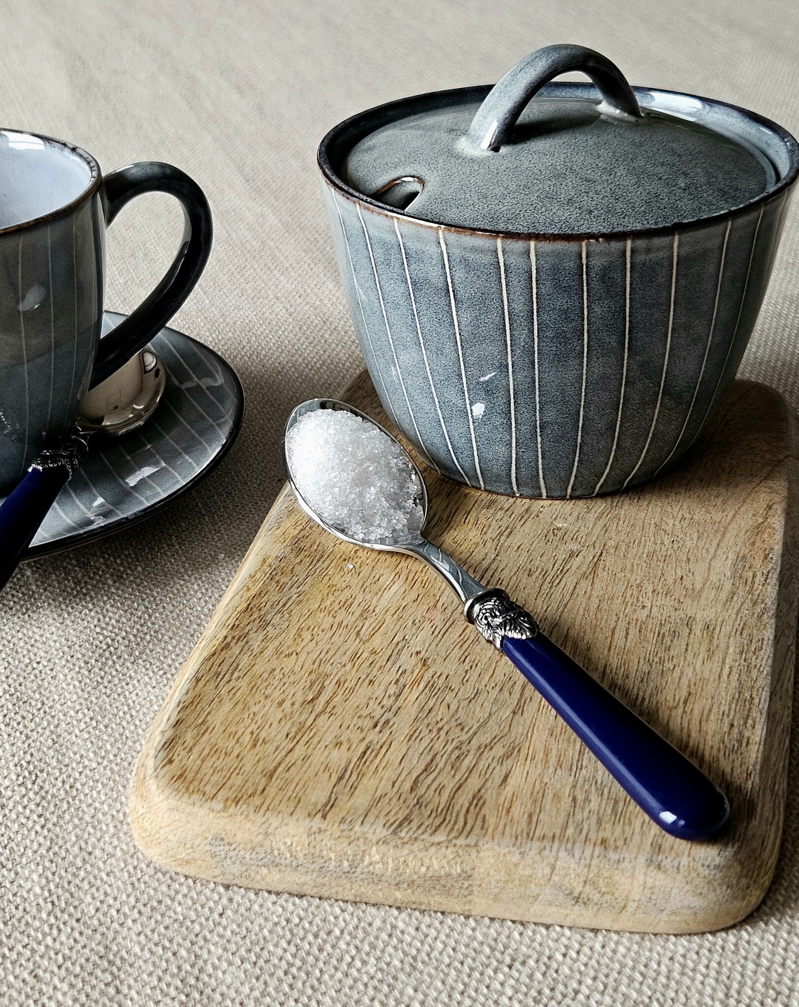 Cuillère à sucre, Bleu (uni)