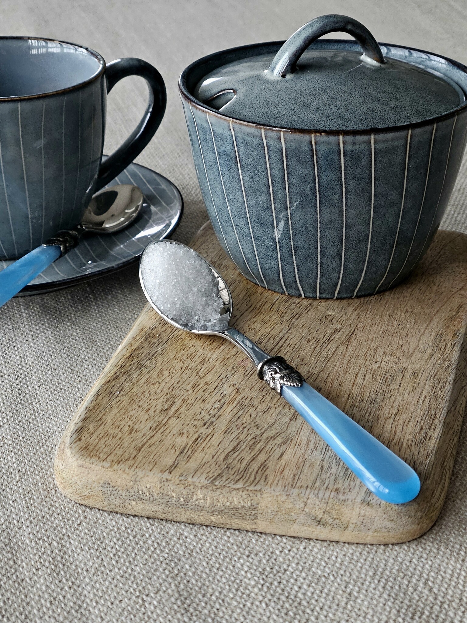 Sugar spoon, Light Blue (mother-of-pearl)