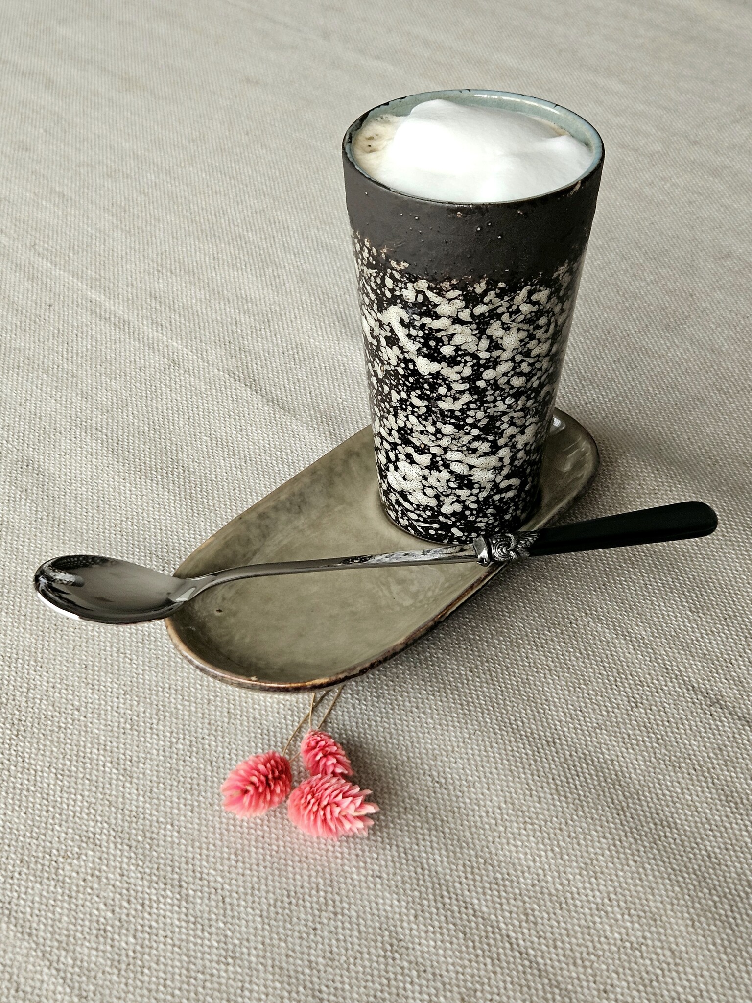 Cucharilla Larga / Cucharilla para Sorbete, Negro (nácar), 21,5 cm