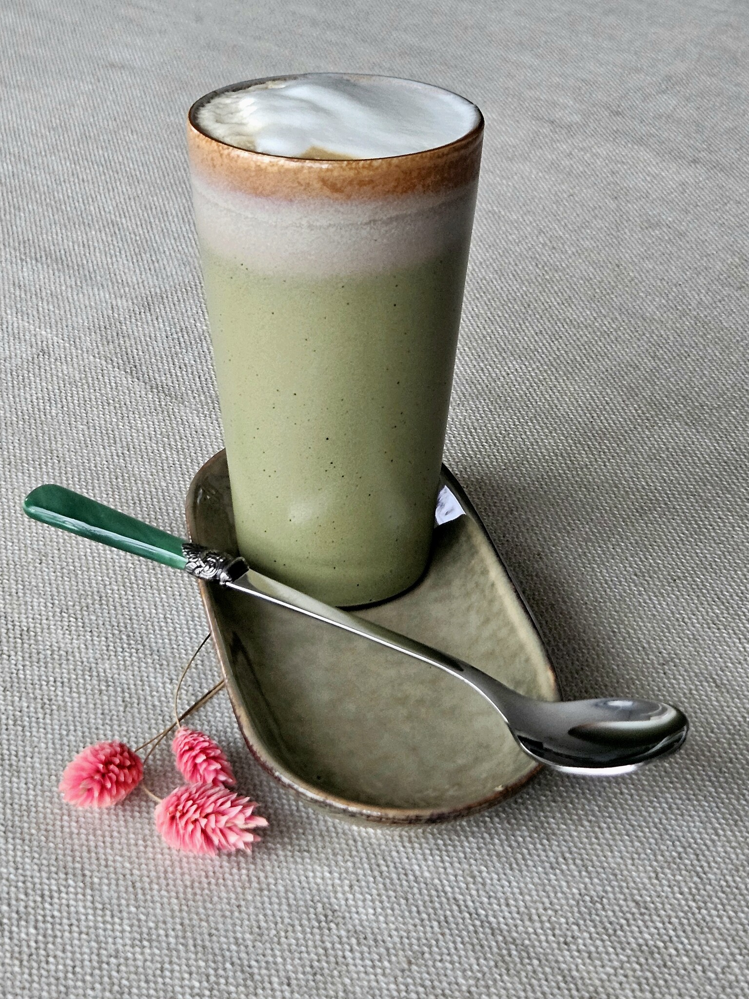Cuillère Long Drink / Cuillère à Sorbet, Vert (nacré), 21,5 cm
