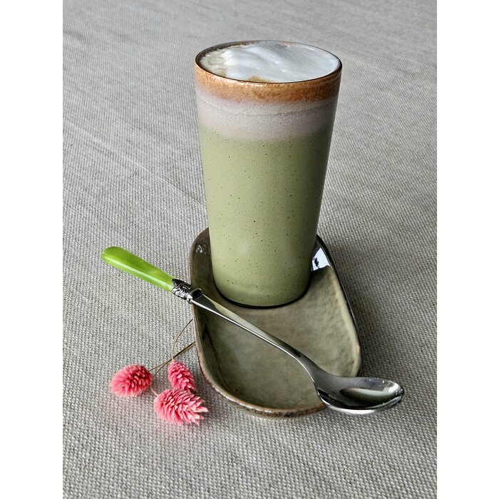 Cuillère Long Drink / Cuillère à Sorbet, Vert Clair avec Nácar (21,5 cm)