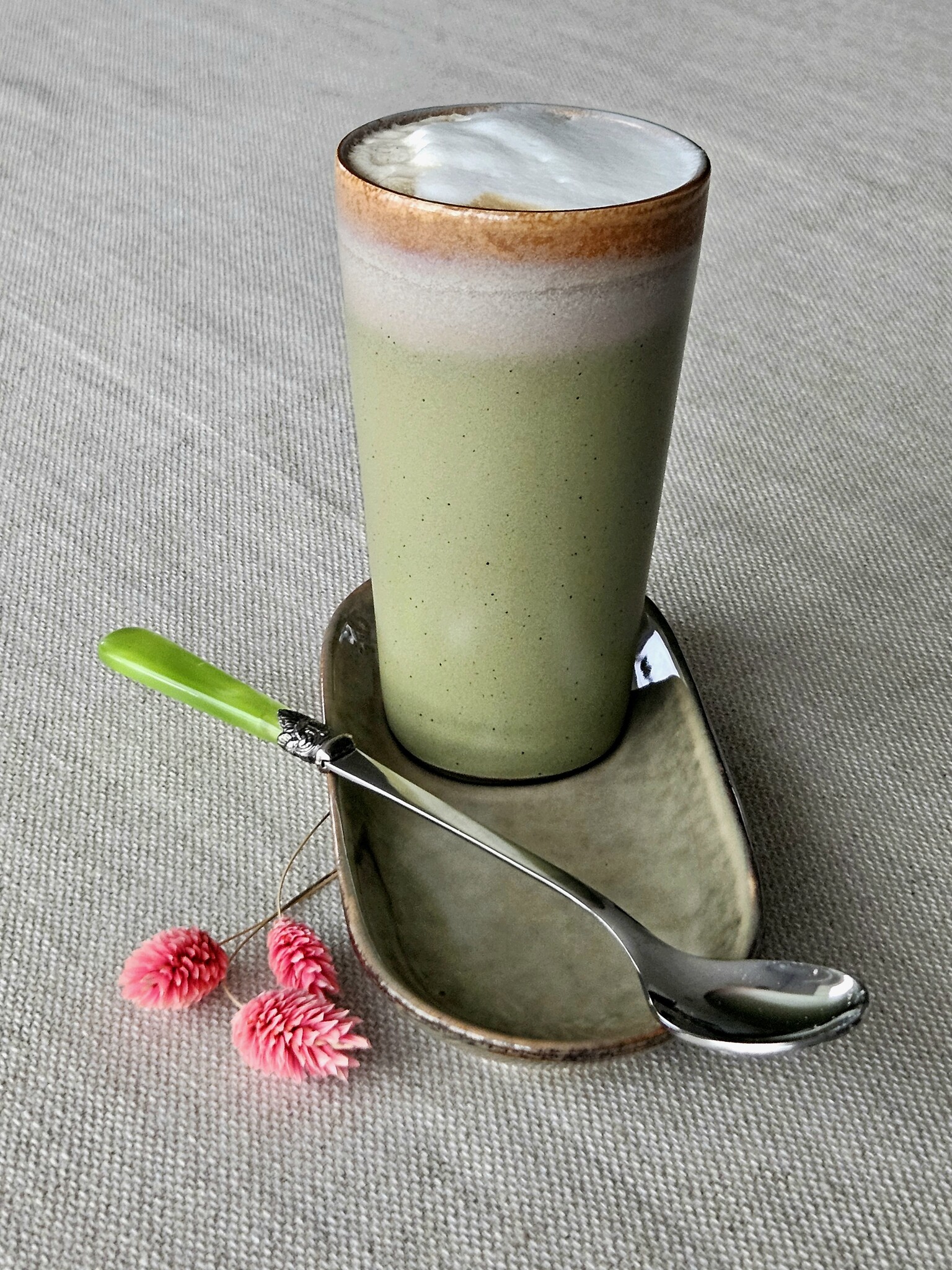 Cuillère Long Drink / Cuillère à Sorbet, Vert Clair (nacré), 21,5 cm