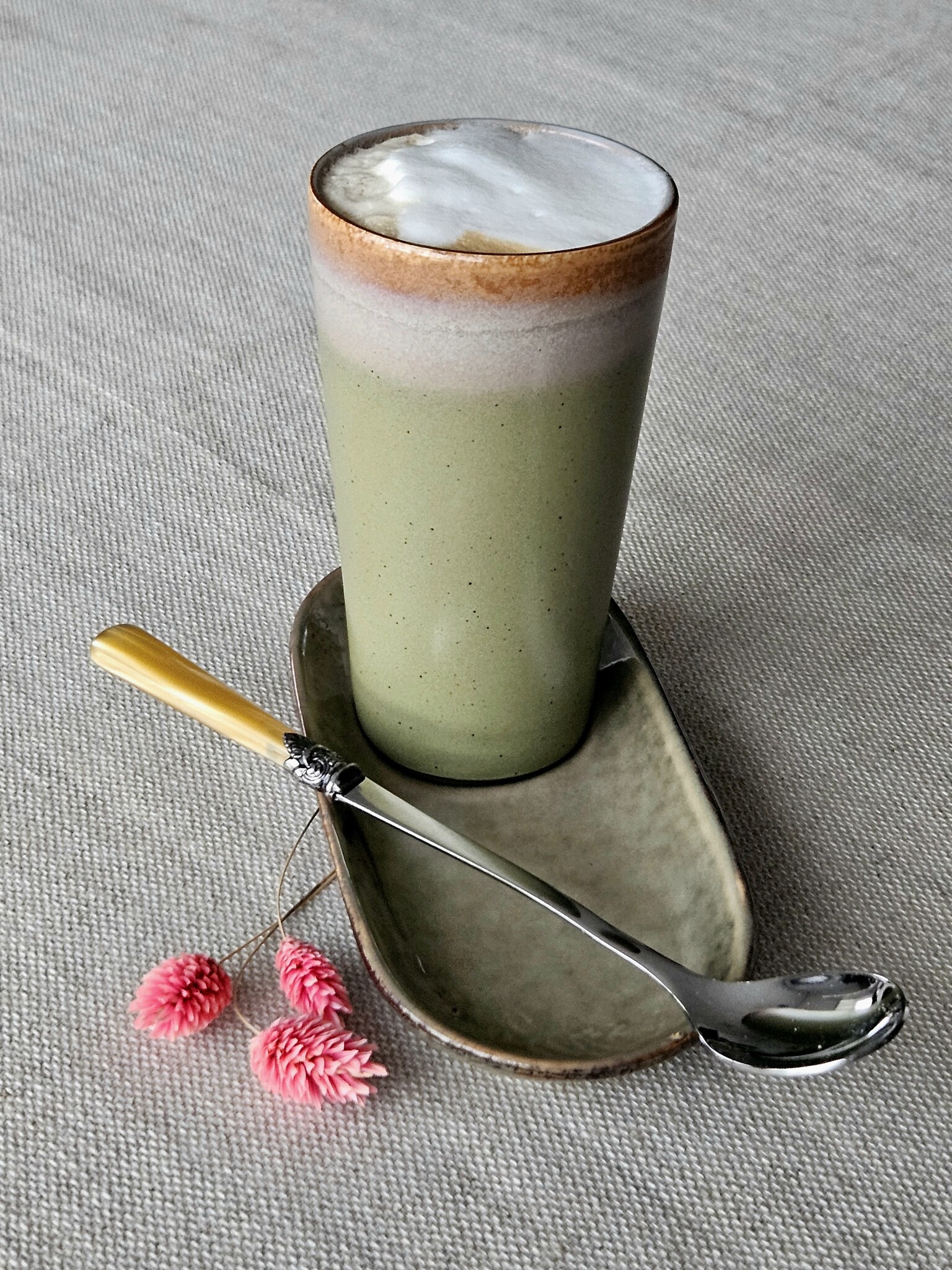 Cuillère Long Drink / Cuillère à Sorbet, Miel Or (nacré), 21,5 cm