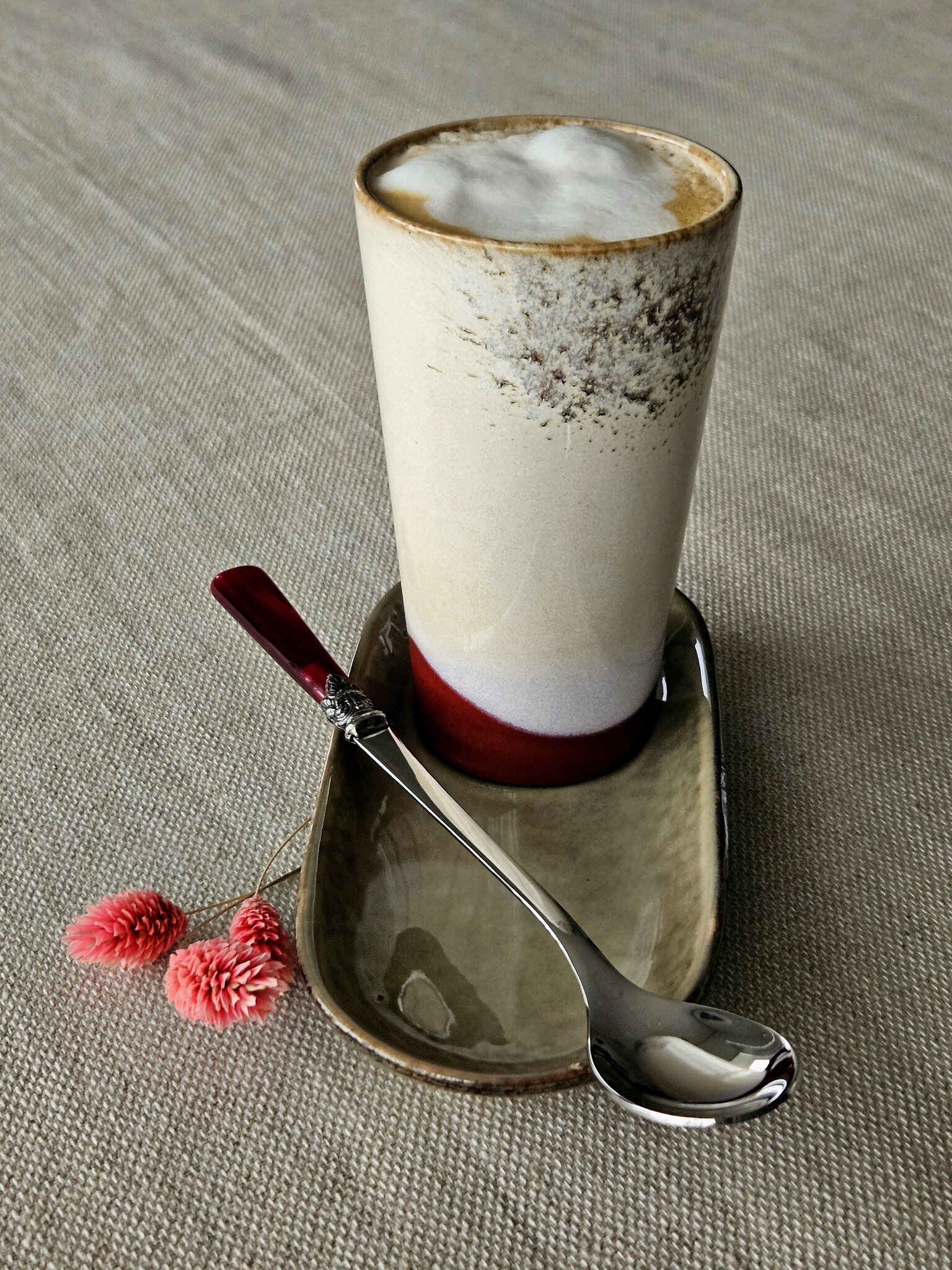 Cuillère Long Drink / Cuillère à Sorbet, Rouge (nacré), 21,5 cm