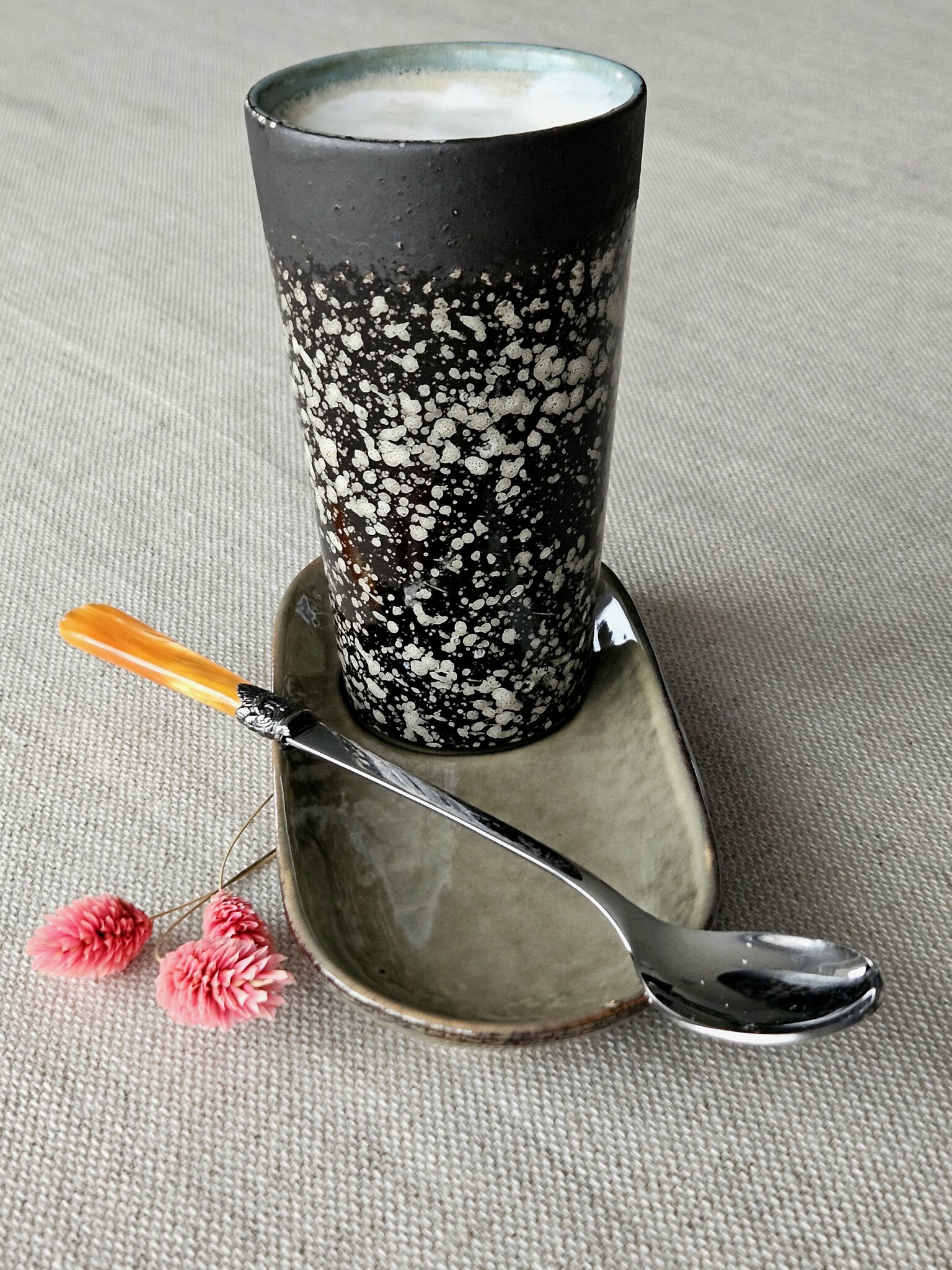 Longdrinklöffel / Sorbetlöffel, Orange (perlmuttglanz), 21,5 cm