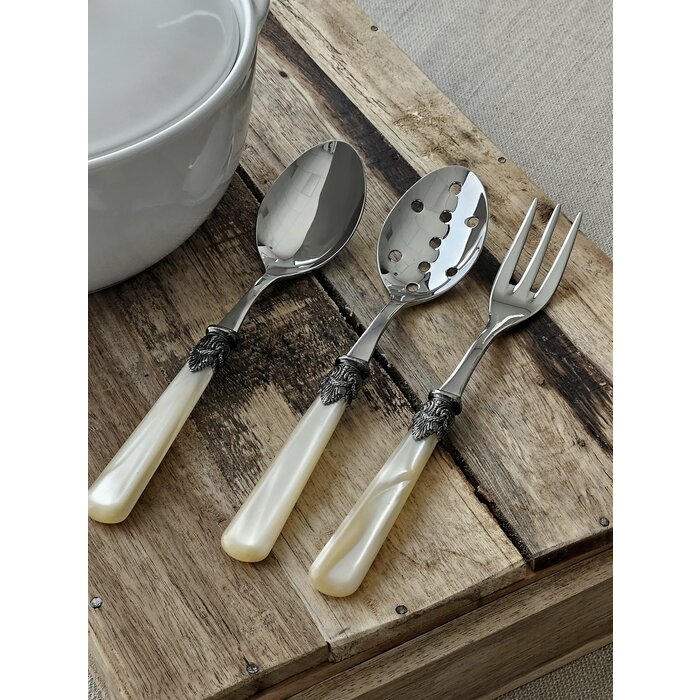 Serving spoon, Ivory (mother-of-pearl sheen)