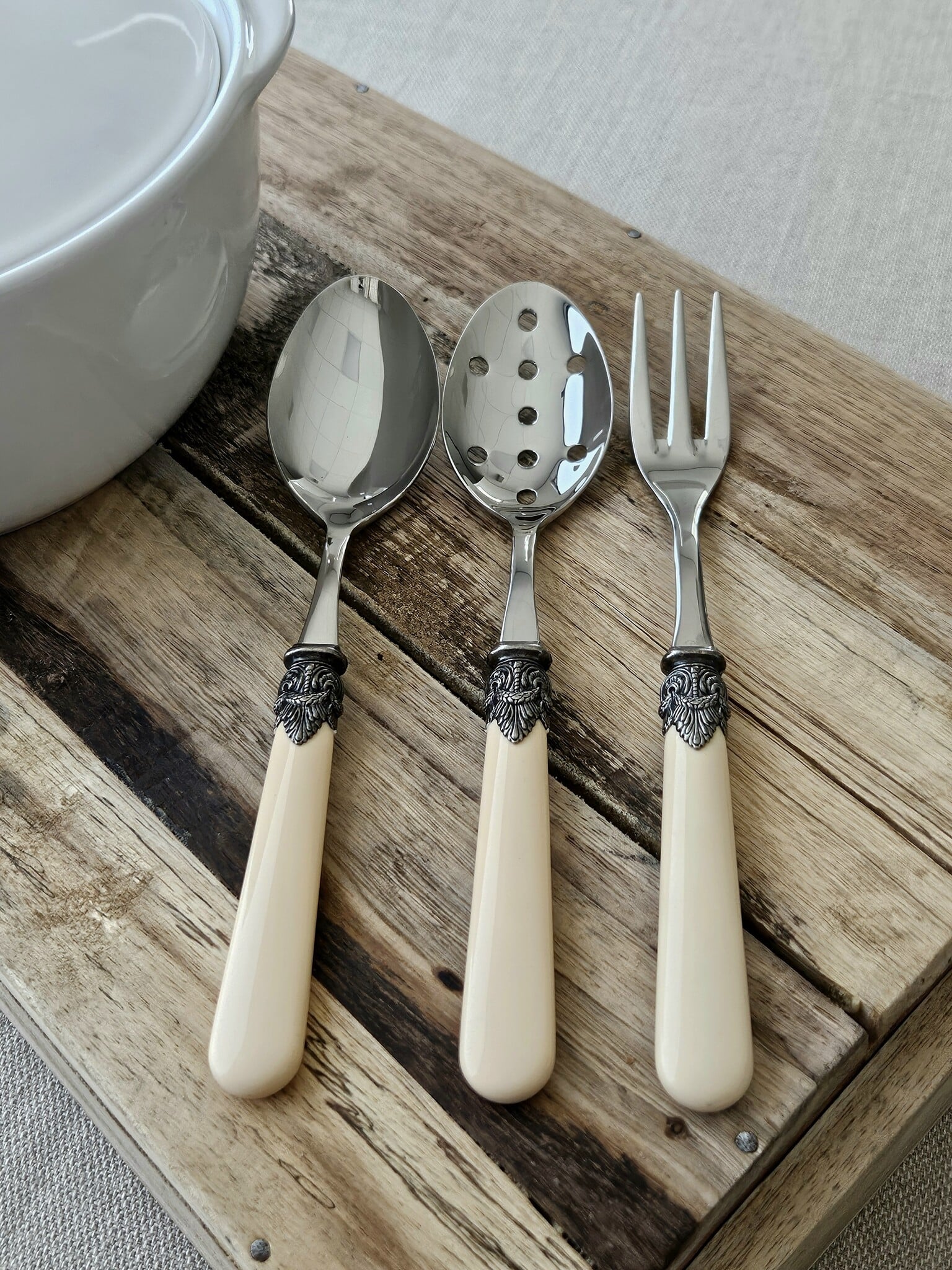 Tenedor para servir, Marfil (mate)