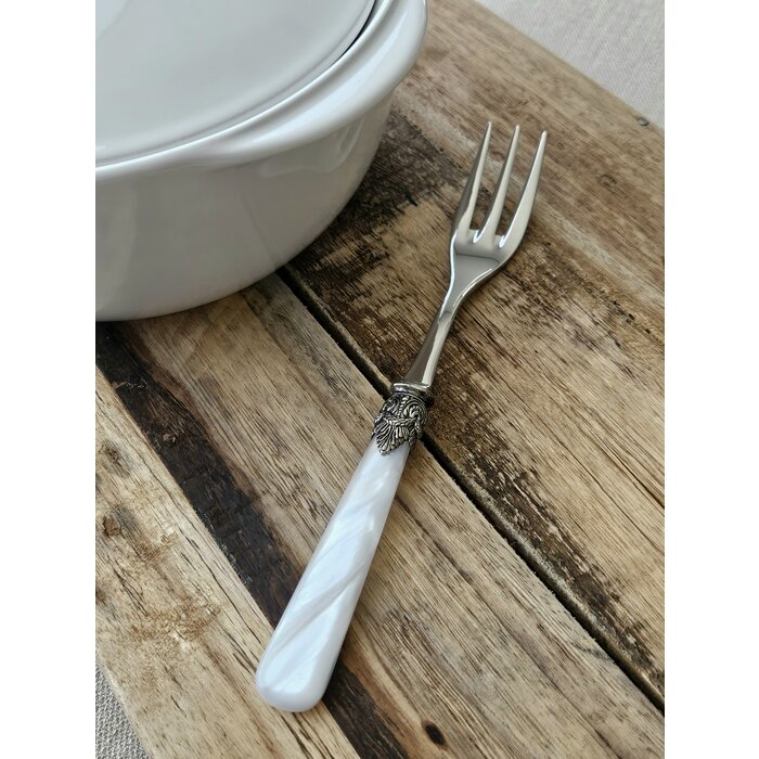 Serving fork, White (mother-of-pearl sheen)