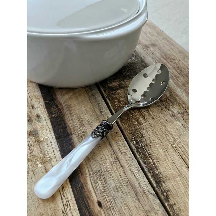 Slotted serving spoon, White (mother-of-pearl)