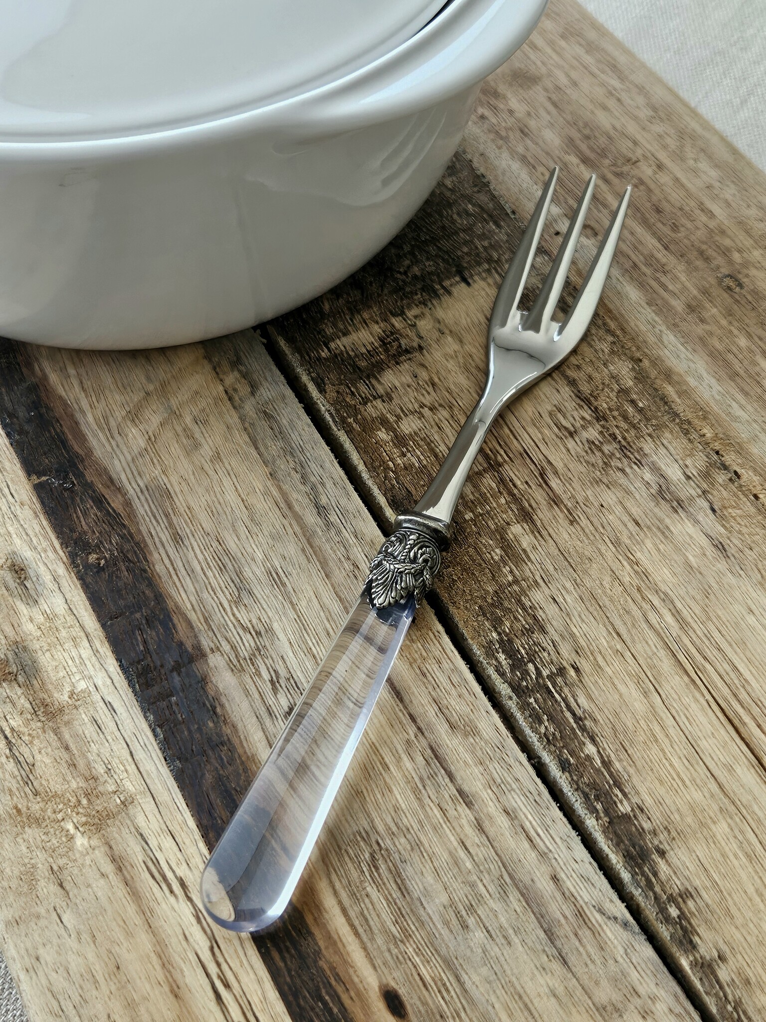 Tenedor para servir, Transparante