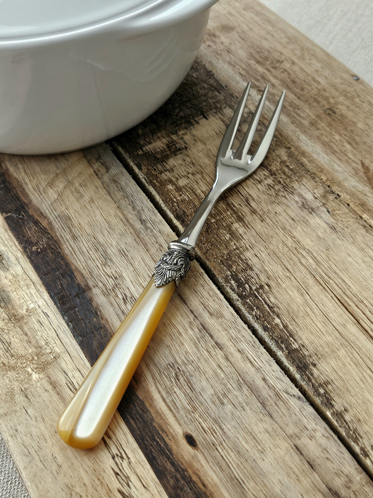 Fourchette de service, Miel Or (nacré)