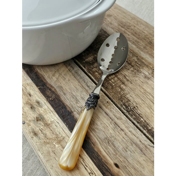 Slotted serving spoon, Honey Gold (mother-of-pearl sheen)