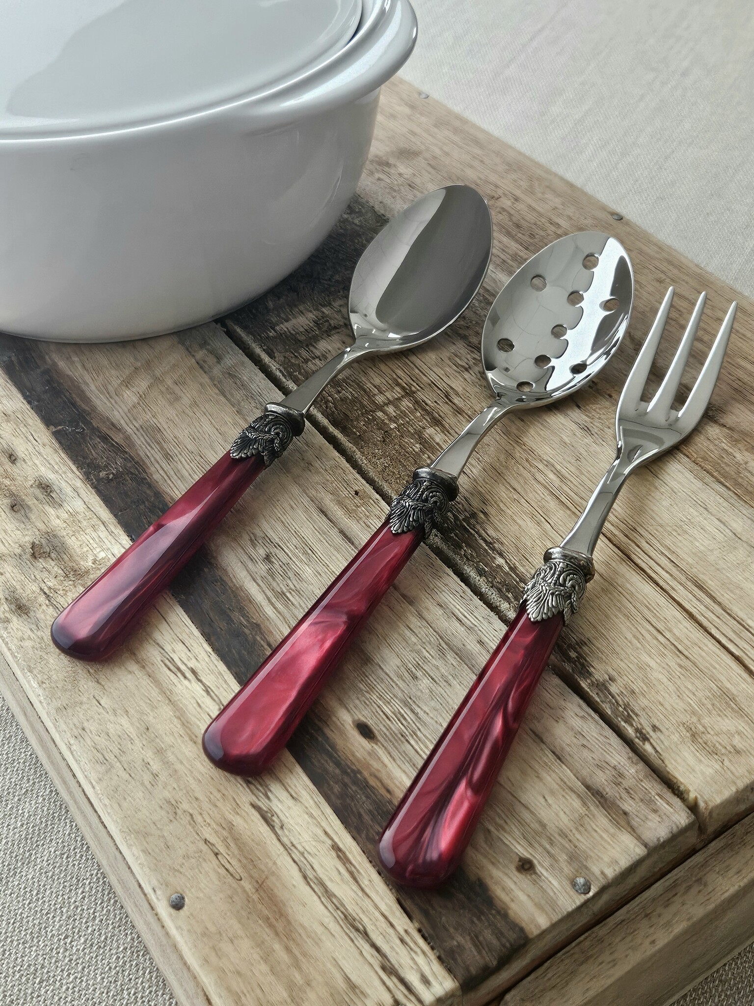 Cuillère à servir, Rouge (nacré)