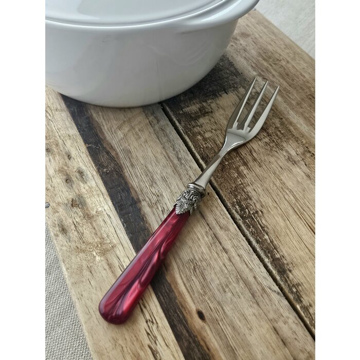 Serving fork, Red (mother-of-pearl sheen)