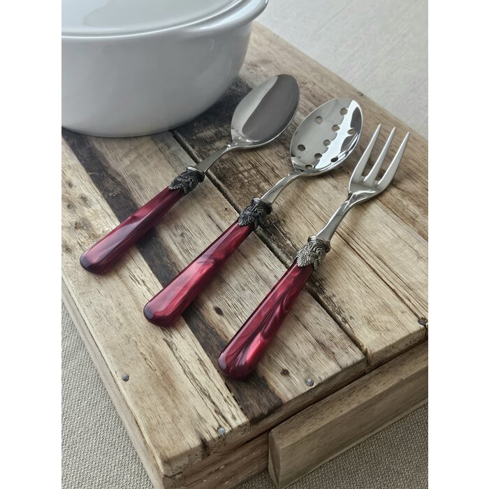 Serving fork, Red (mother-of-pearl sheen)