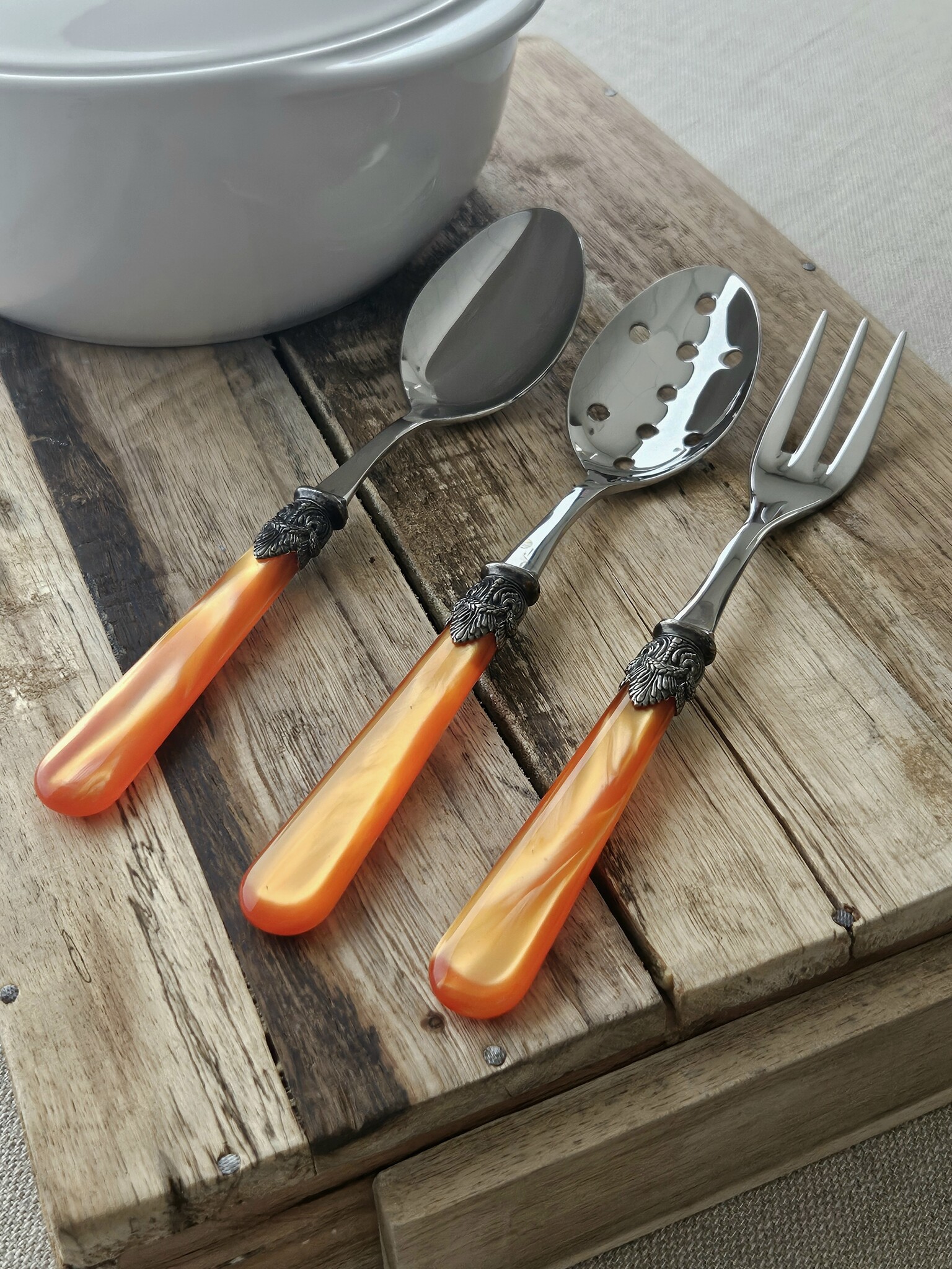 Lochservierlöffel, Orange (perlmuttglanz)