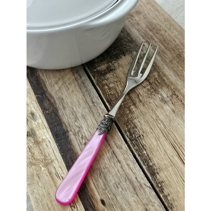 Serving fork, Fuchsia (mother-of-pearl)
