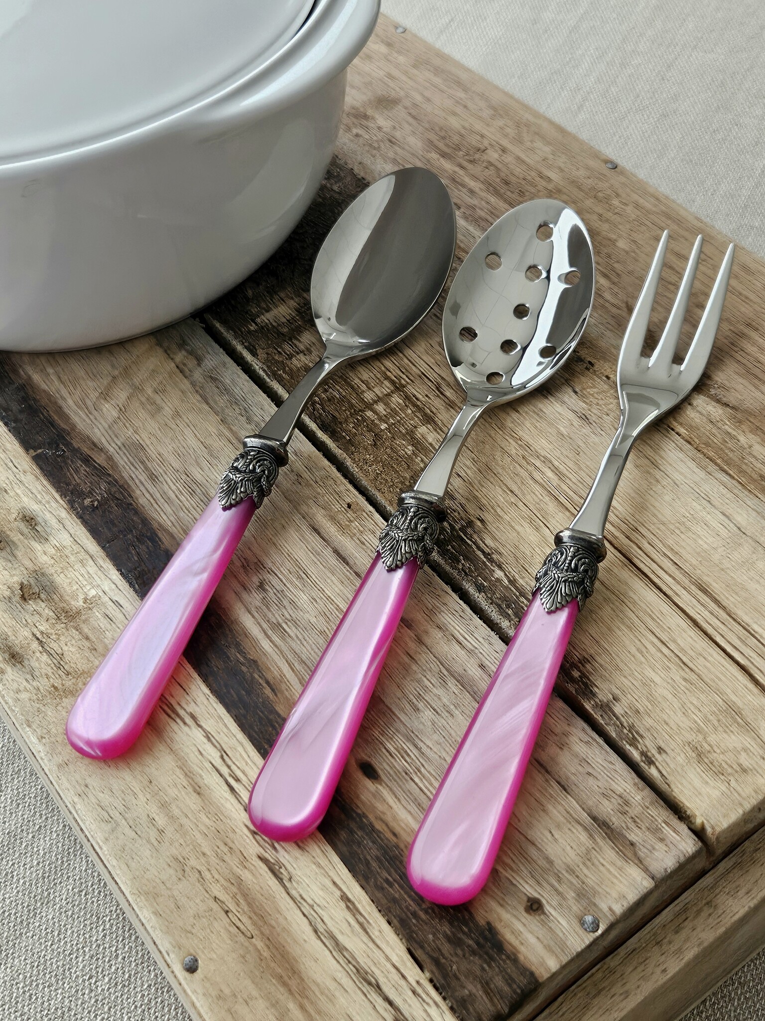 Fourchette de service, Fuchsia (nacré)