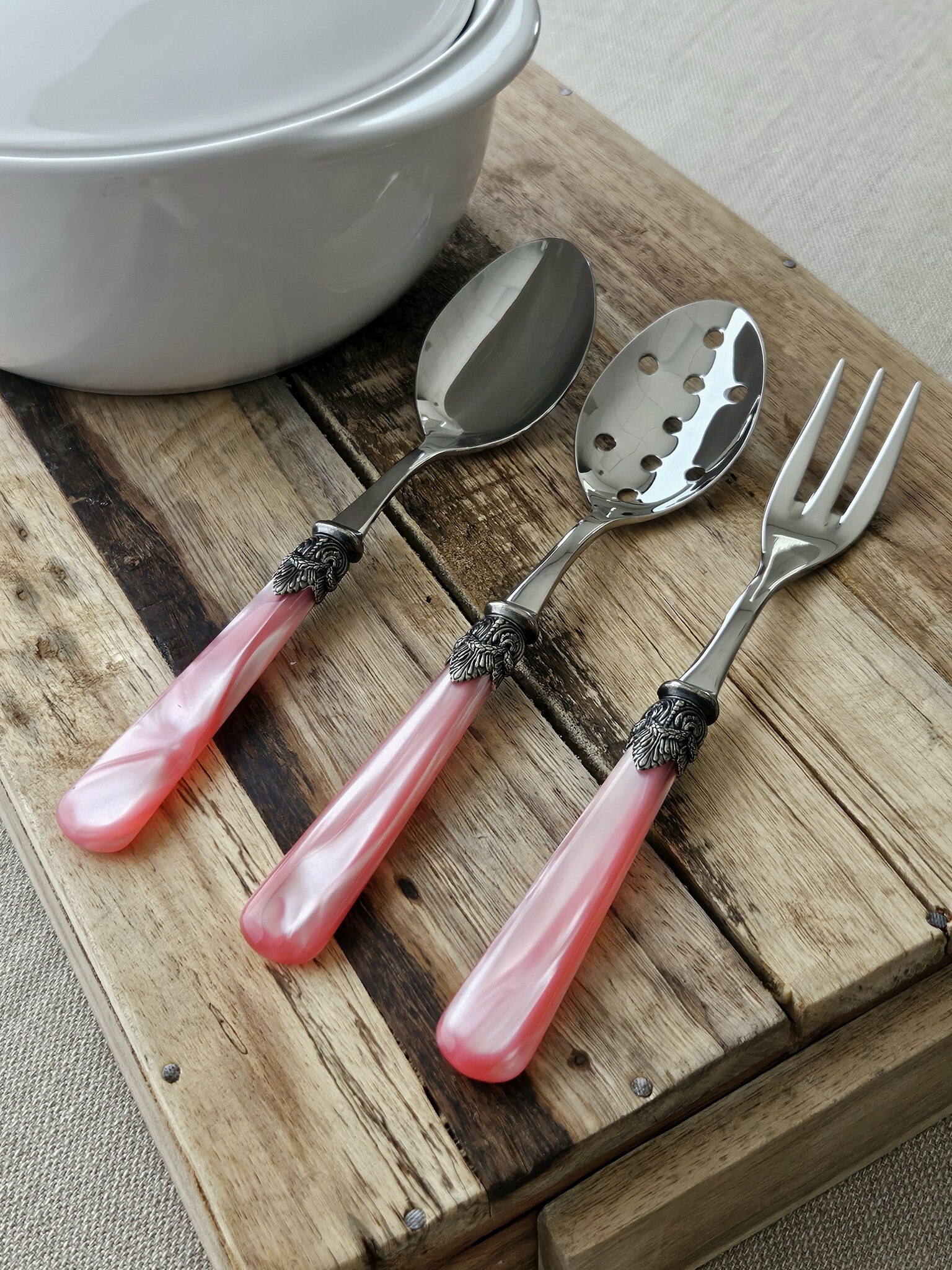 Fourchette de service, Rose (éclat nacré)