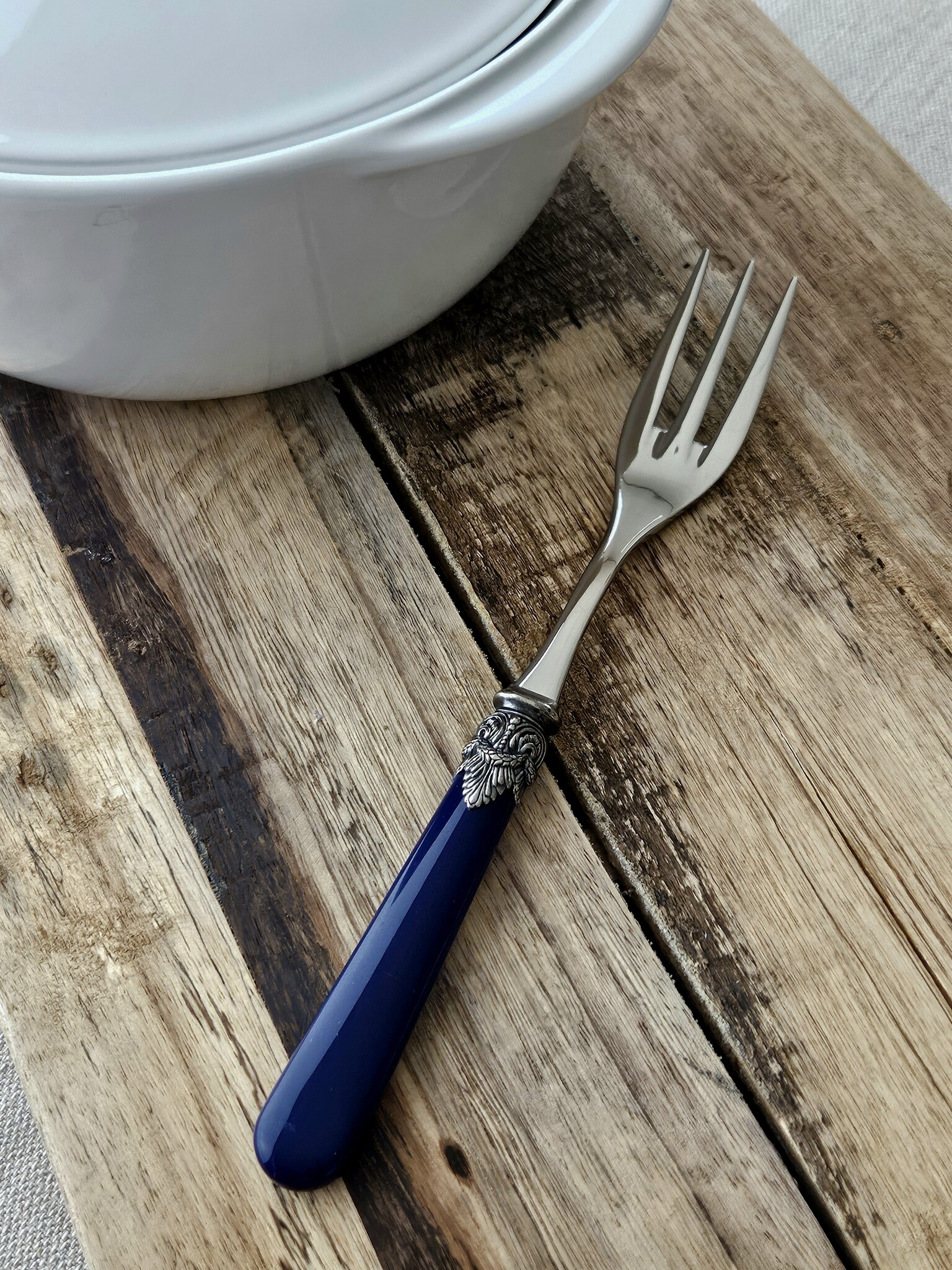 Tenedor para servir, Azul (liso)