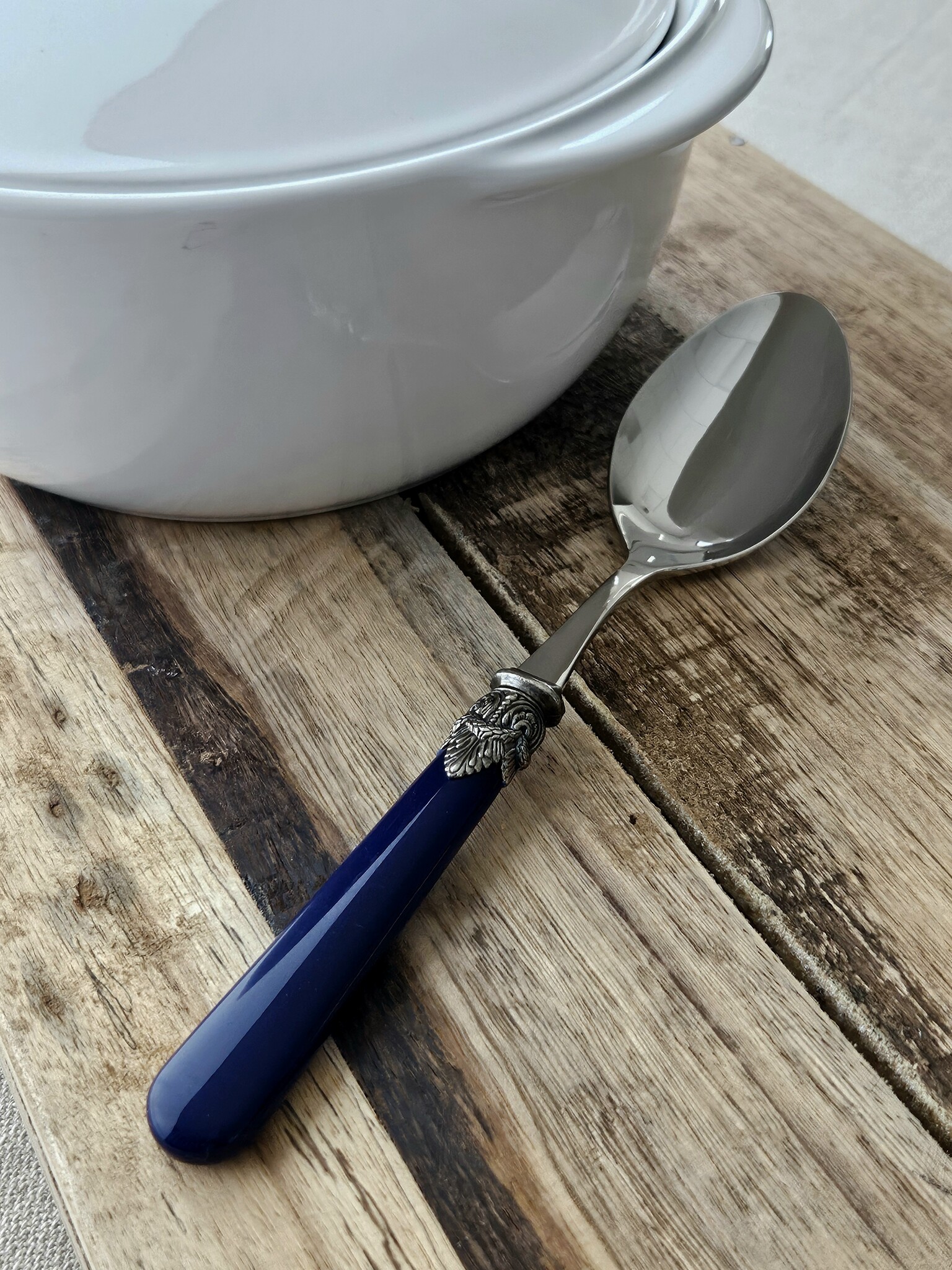 Serving spoon, Blue (matte)