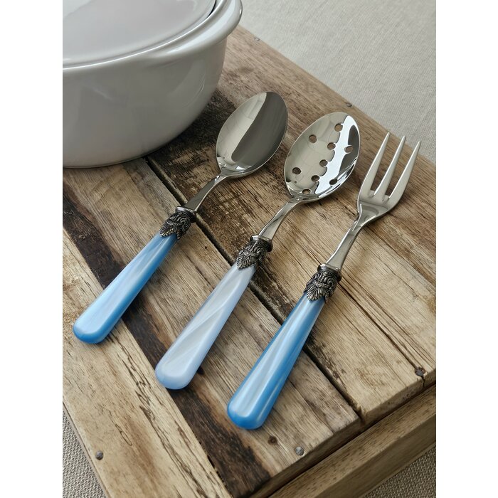 Cuchara ranurada, Azul Claro (brillo nácar)