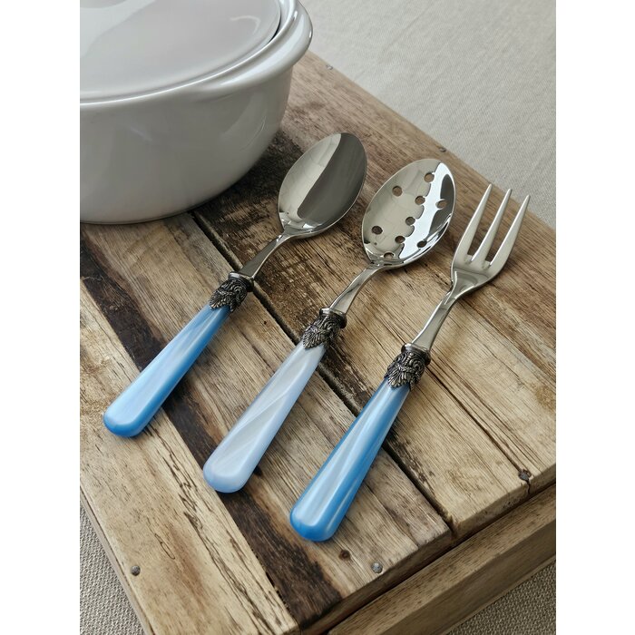 Fourchette de service, Bleu Clair (éclat nacré)