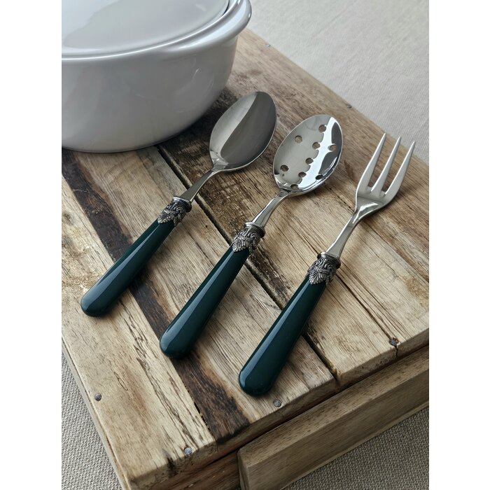 Serving fork, Green (matte)