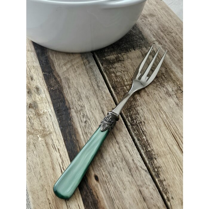 Serving fork, Green (mother-of-pearl)