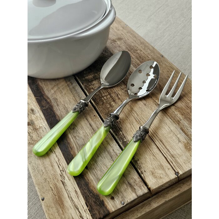 Tenedor para servir, Verde Claro (nácar)