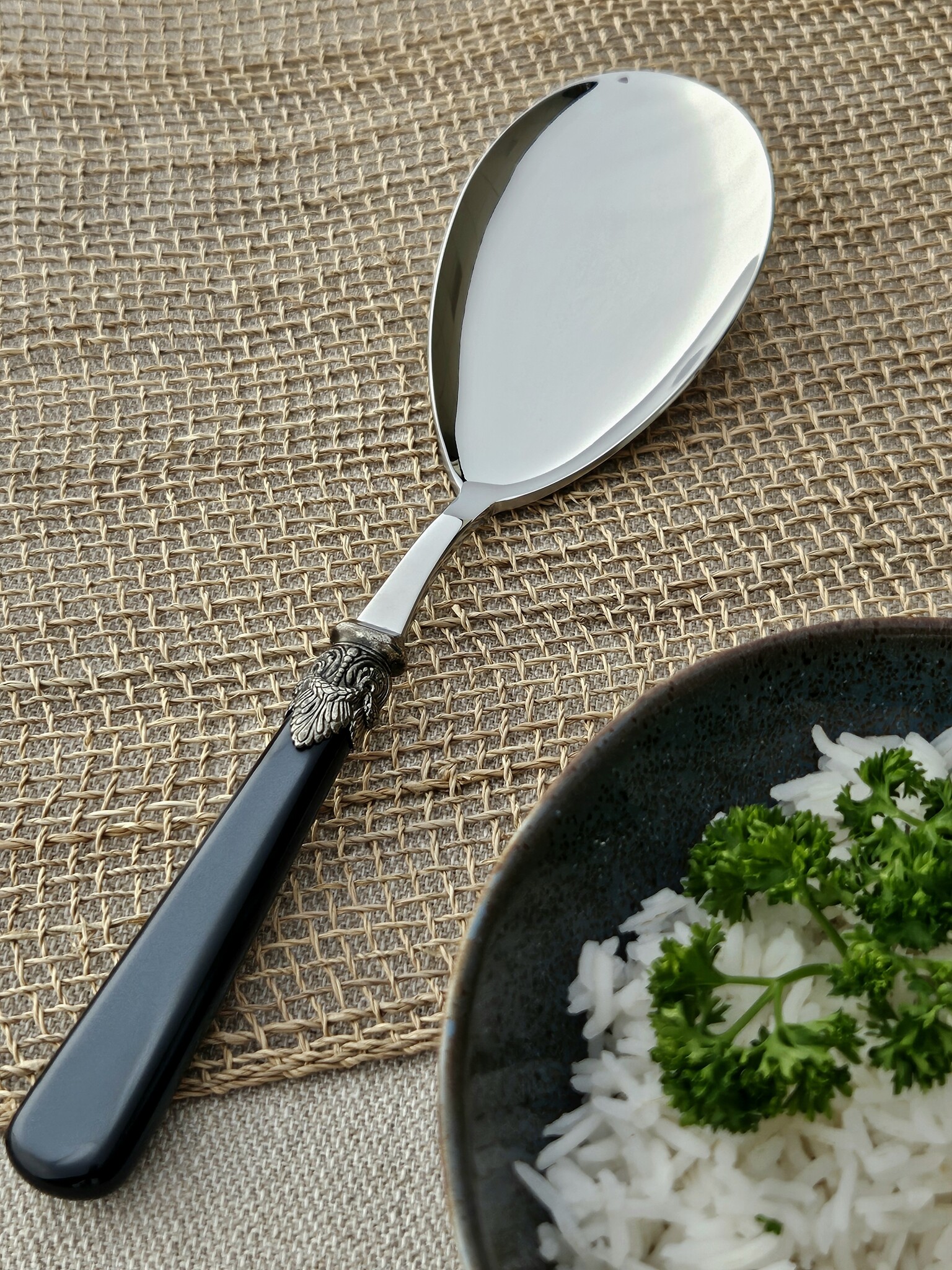 Cuchara para servir arroz, Negro (brillo nácar)