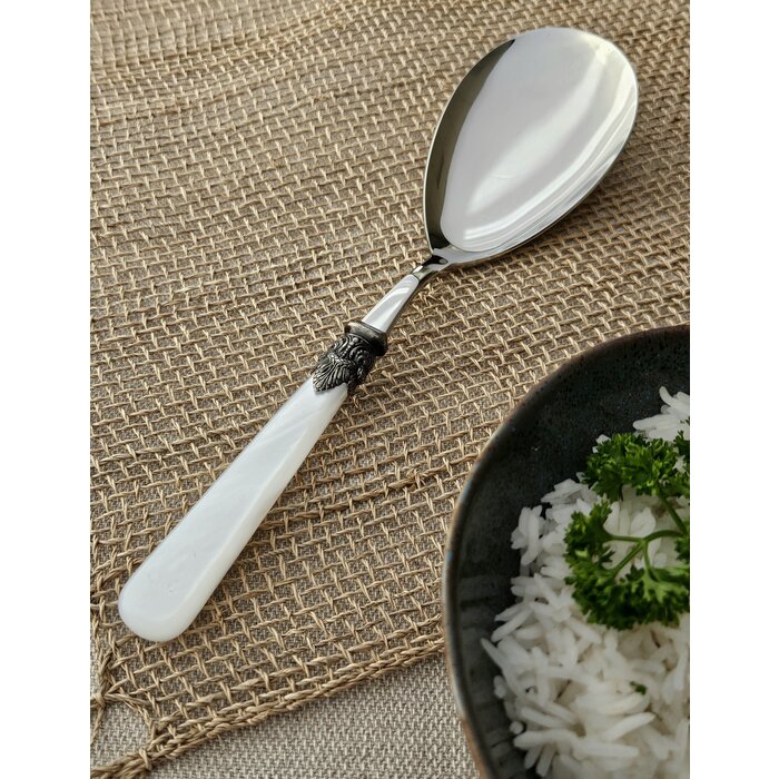 Rijstlepel, Wit met Parelmoer