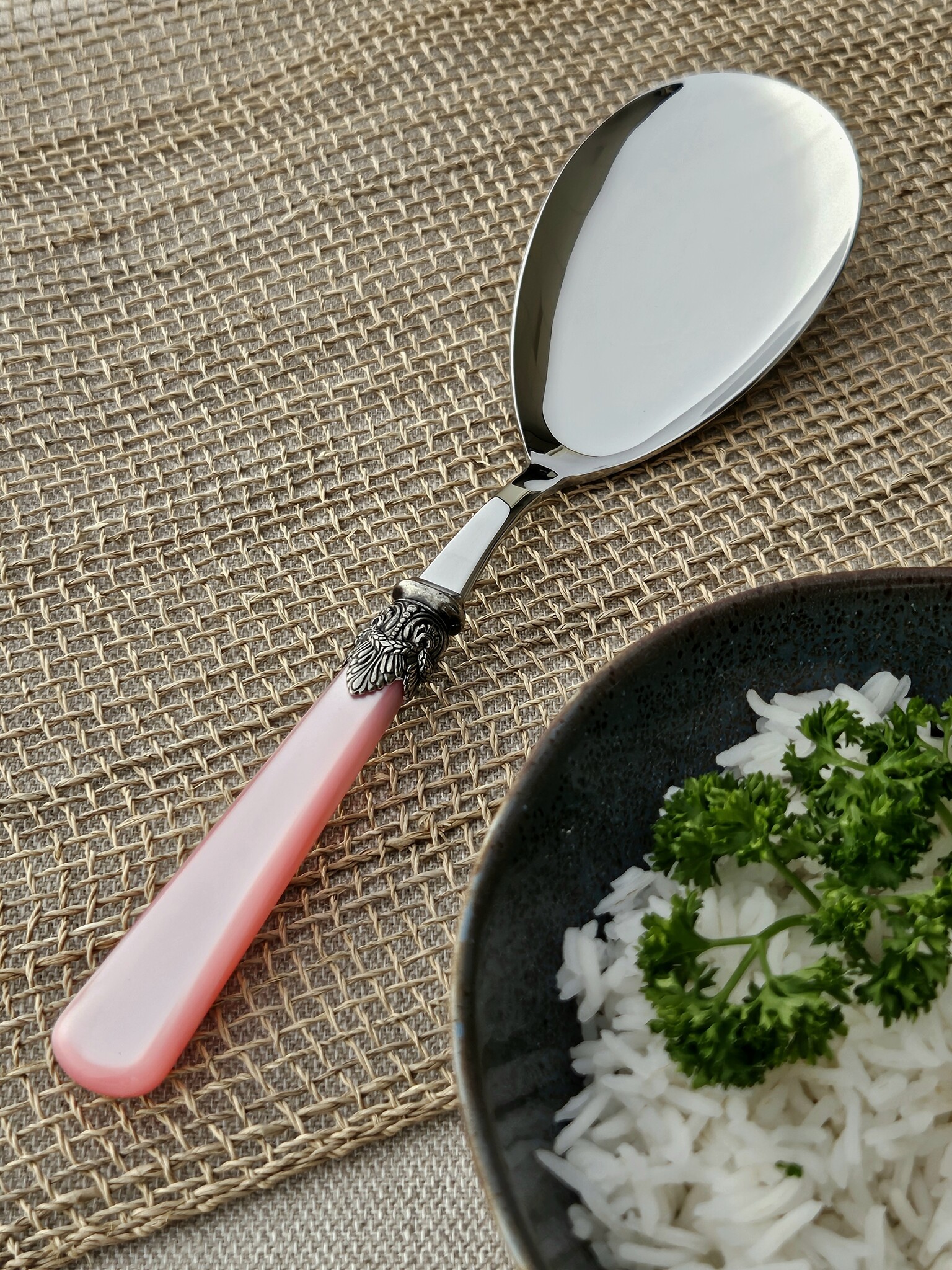 Rice serving spoon, Pink (mother-of-pearl)
