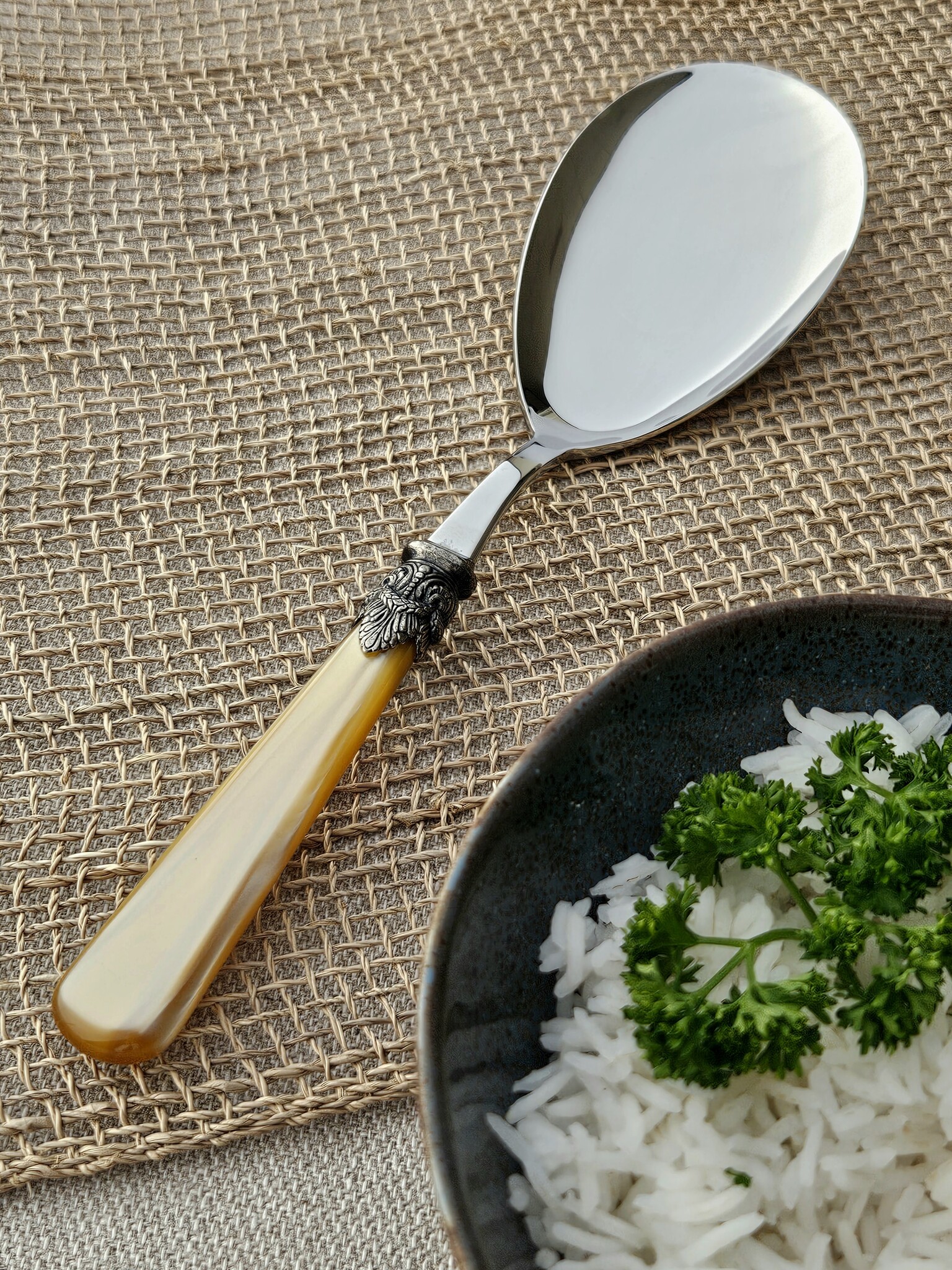 Rice serving spoon, Honey Gold (mother-of-pearl)
