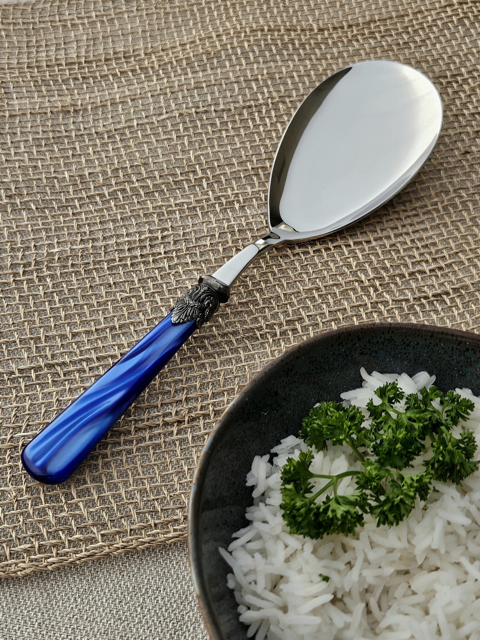 Rice serving spoon, Blue (mother-of-pearl)