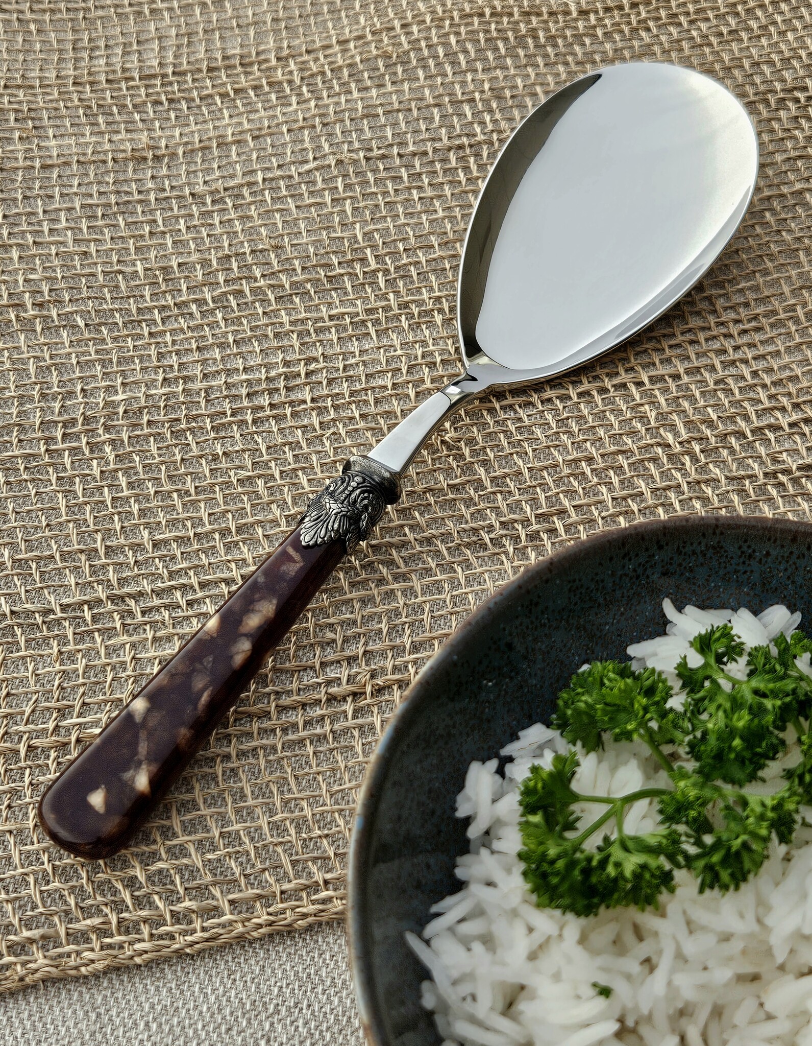 Rice serving spoon, Brown (turtle motif)