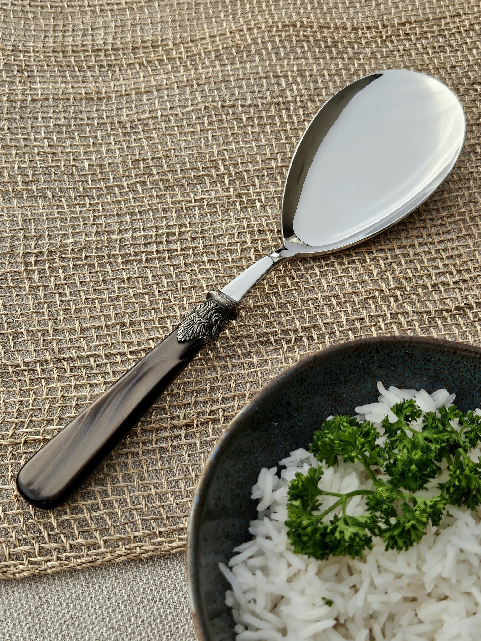 Rice serving spoon, Brown (mother-of-pearl)