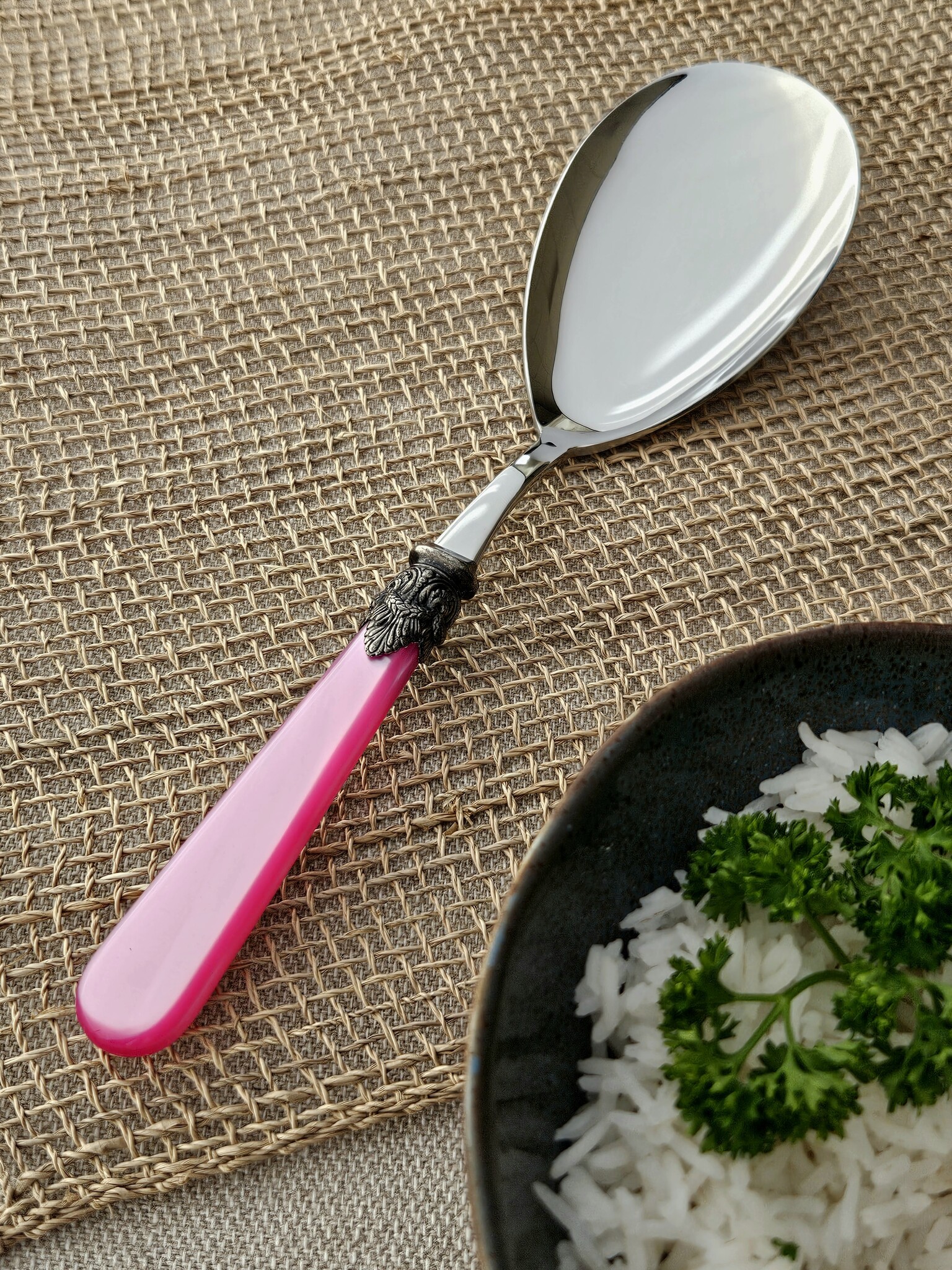 Rice serving spoon, Fuchsia (mother-of-pearl)