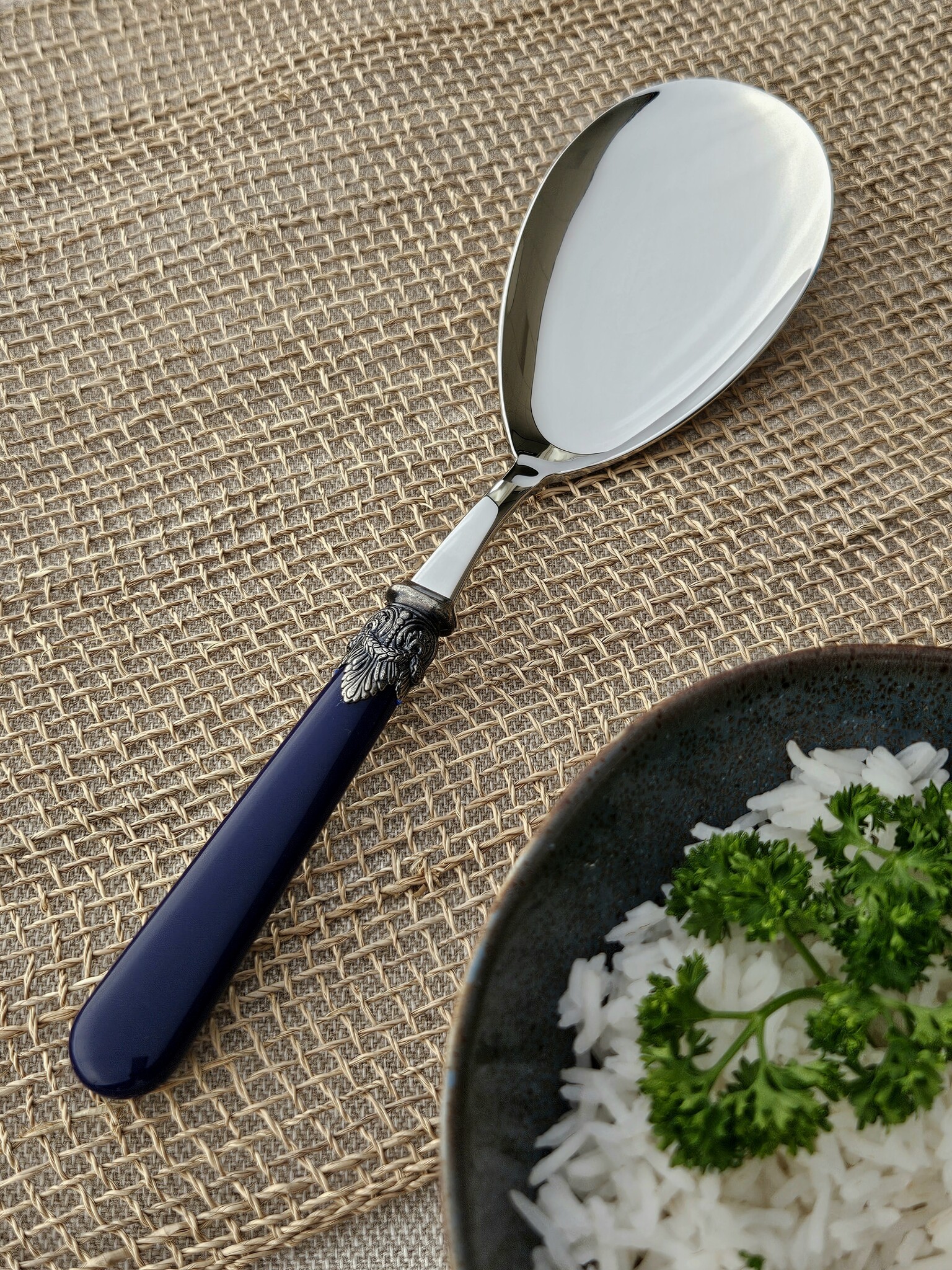 Rice serving spoon, Blue (plain)