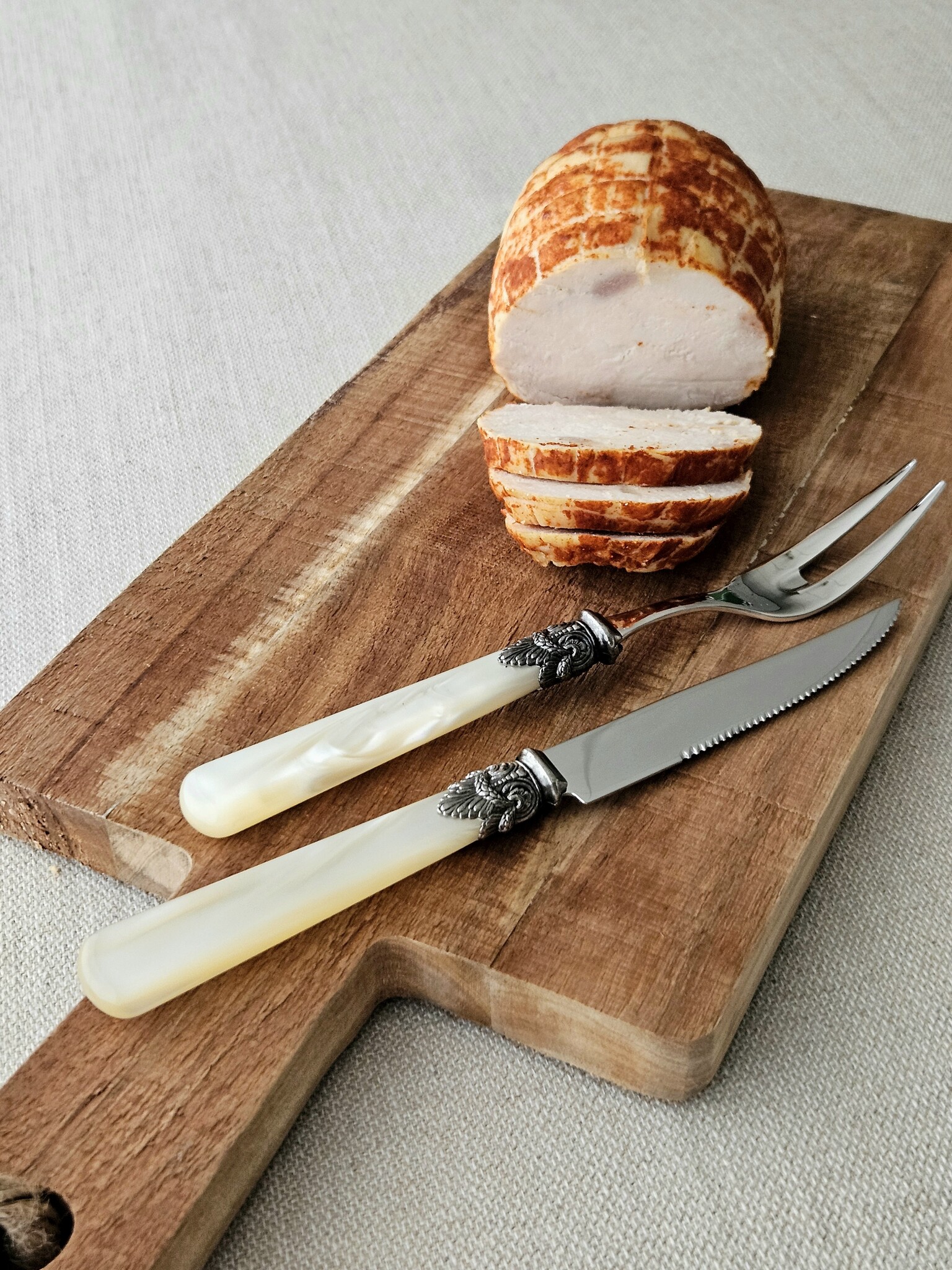 Tenedor para carne, Marfil (brillo nácar)