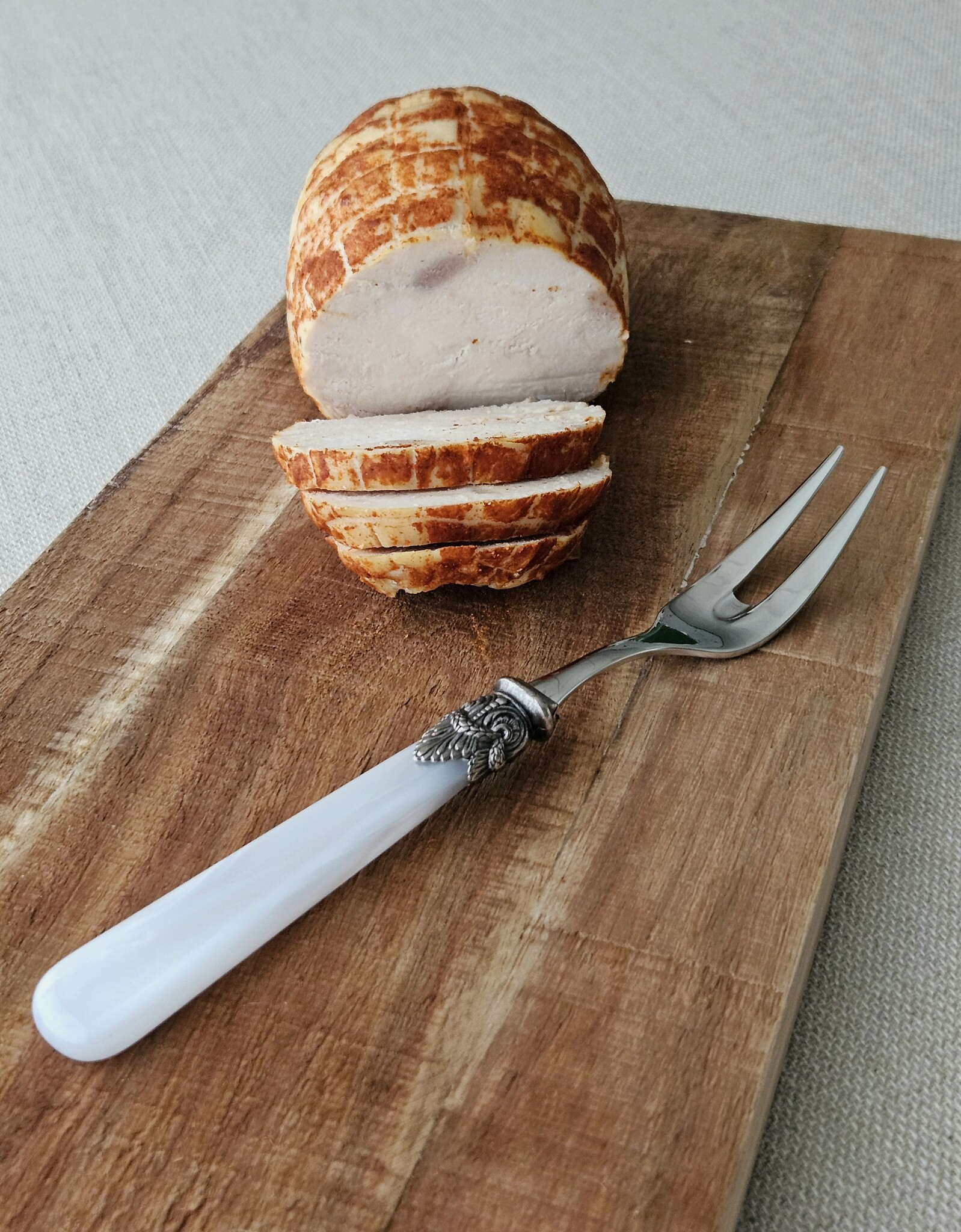 Fourchette à viande, Blanc (éclat nacré)