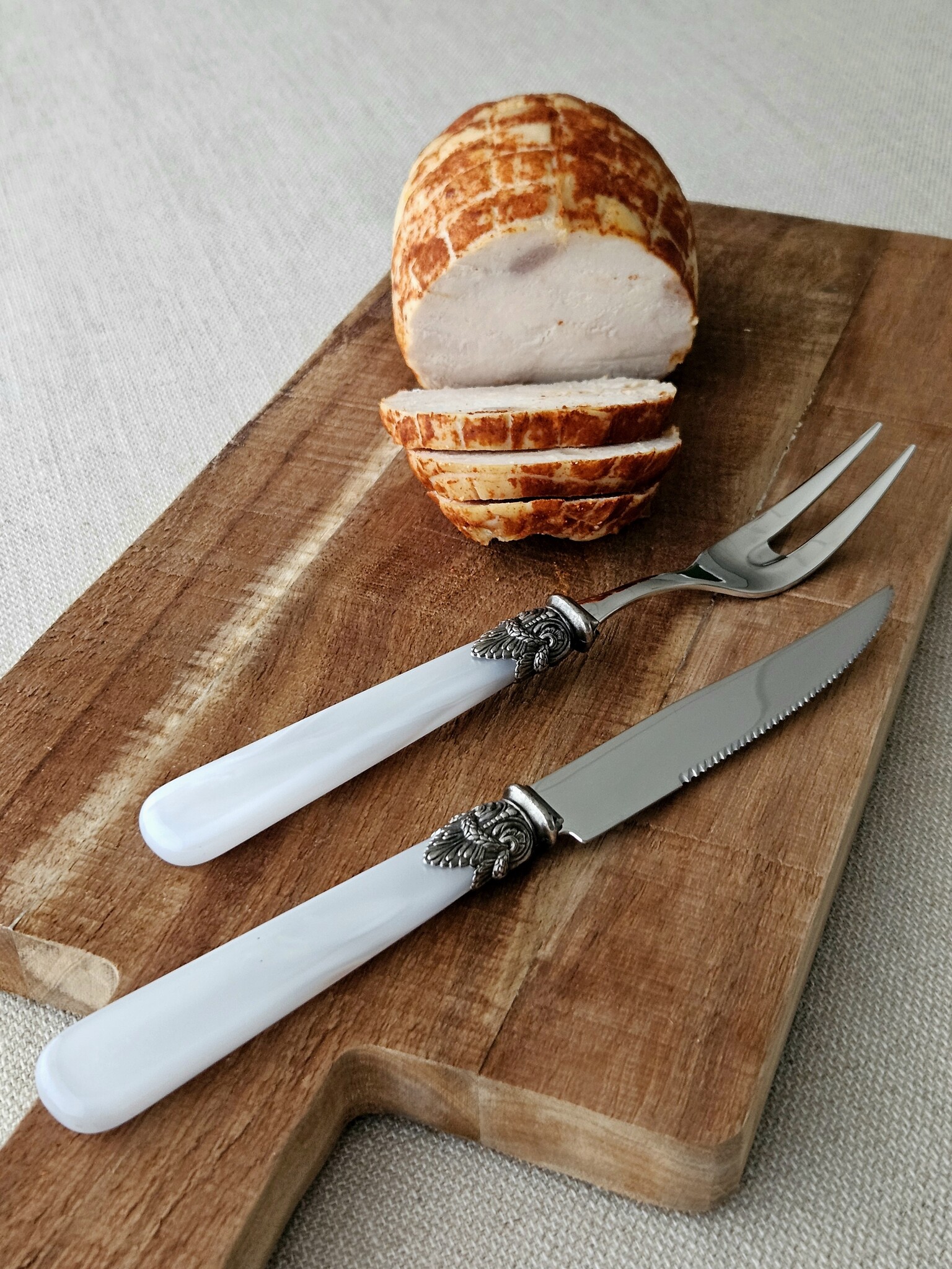 Meat fork, White (mother-of-pearl)