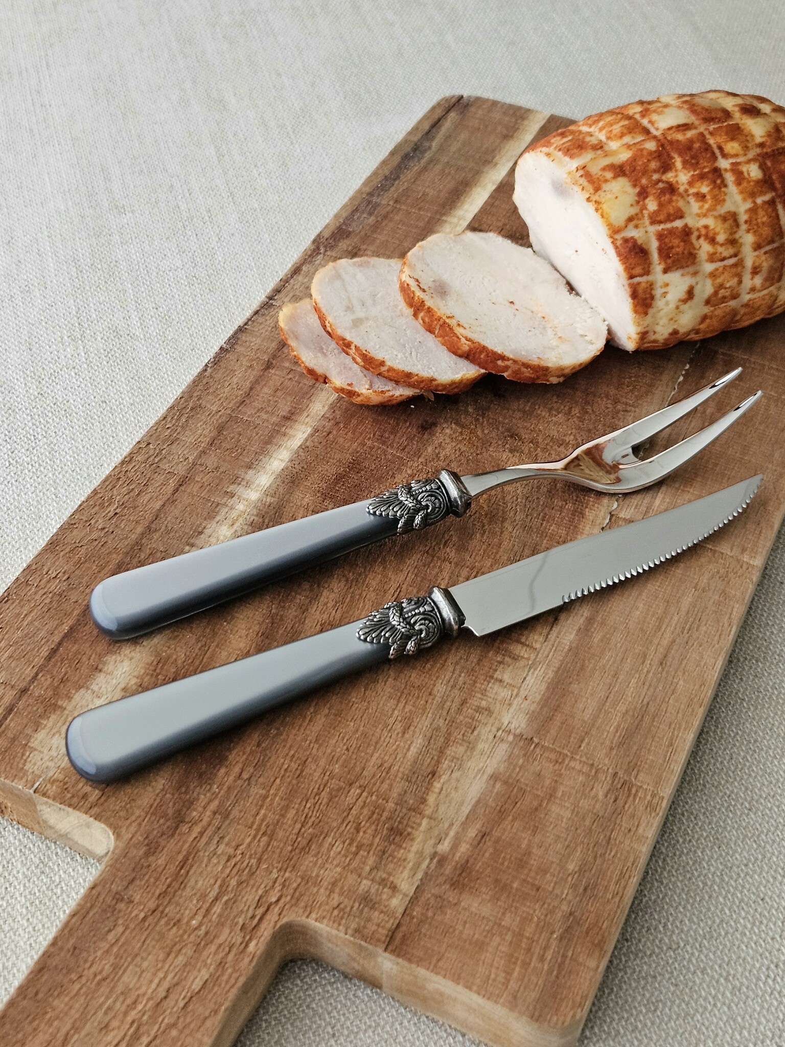 Fourchette à viande, Gris (nacré)