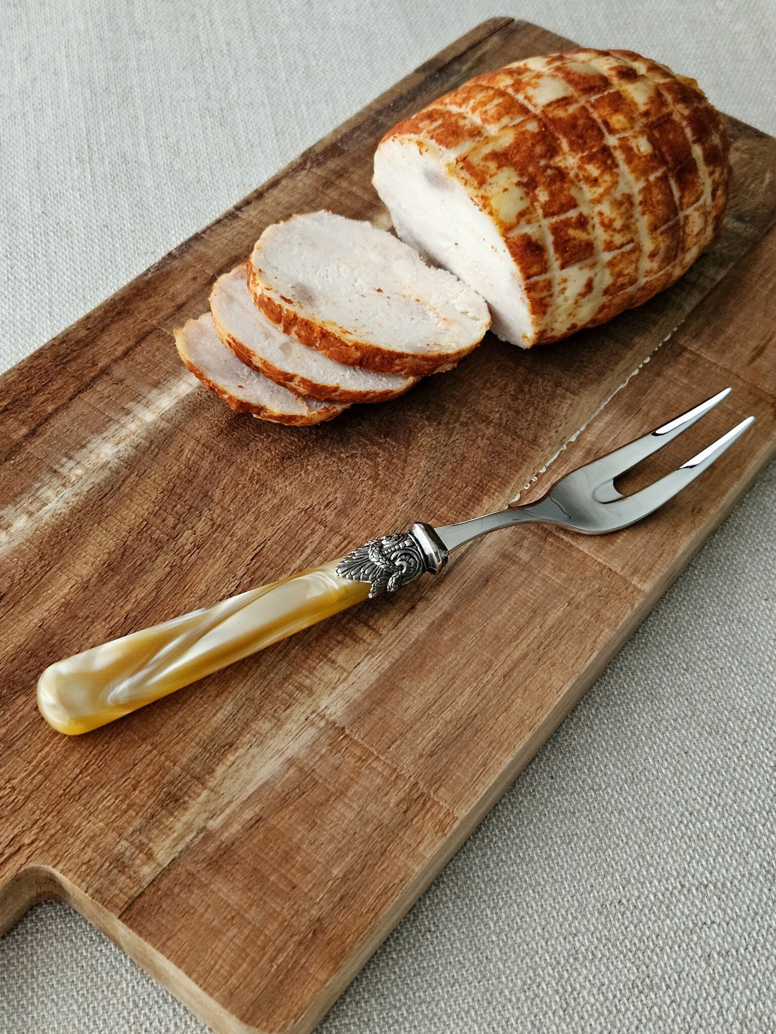 Tenedor para carne, Miel Oro (brillo nácar)