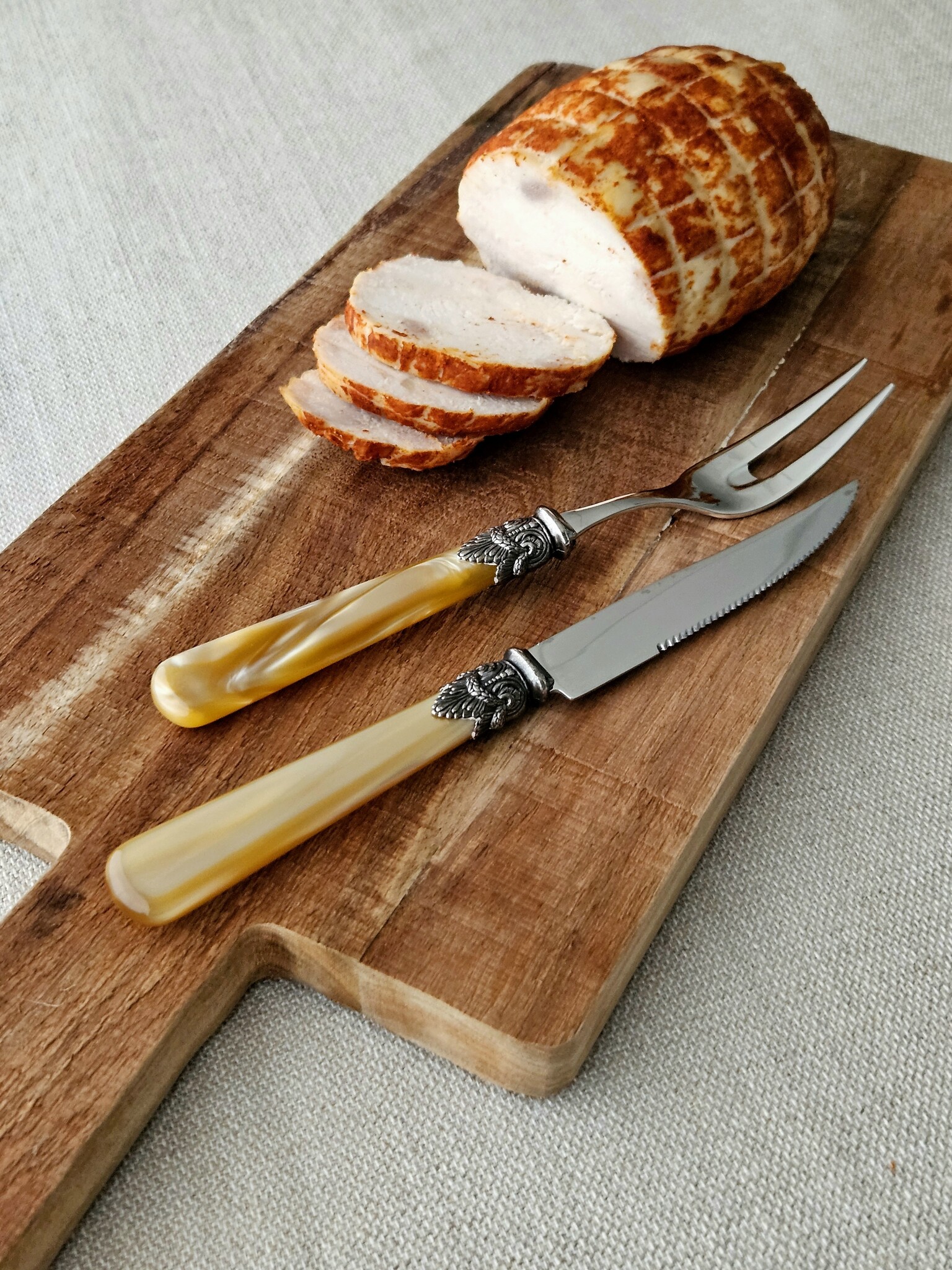 Fourchette à viande, Miel Or (nacré)