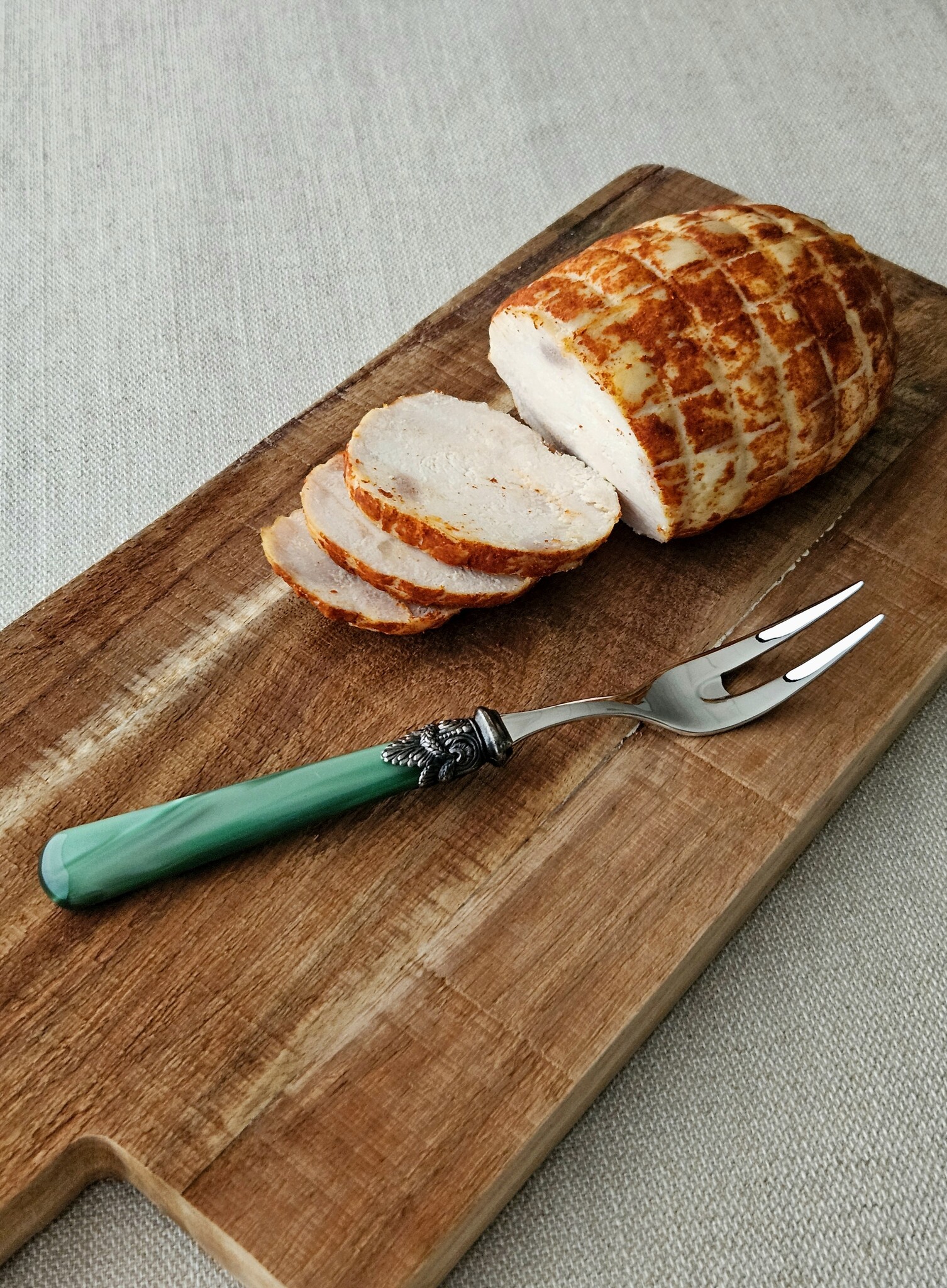 Meat fork, Green (mother-of-pearl)