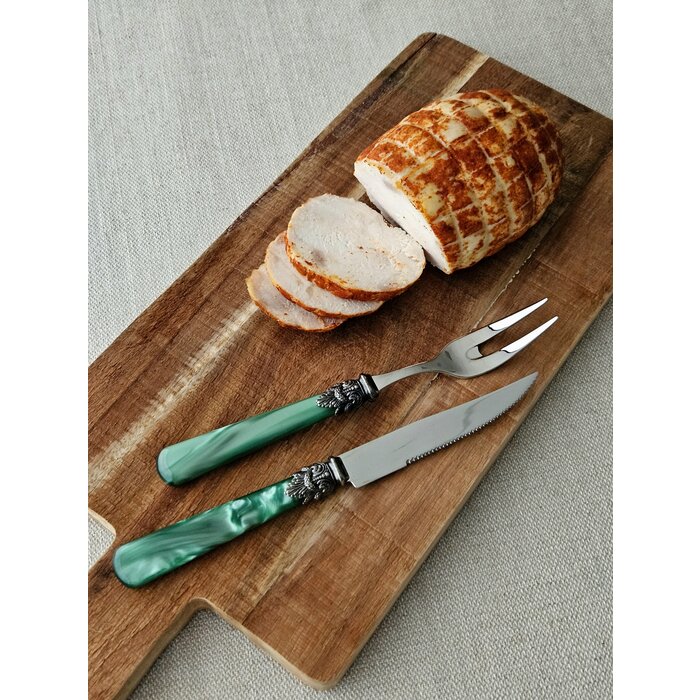 Steak Knife, Green (mother-of-pearl)
